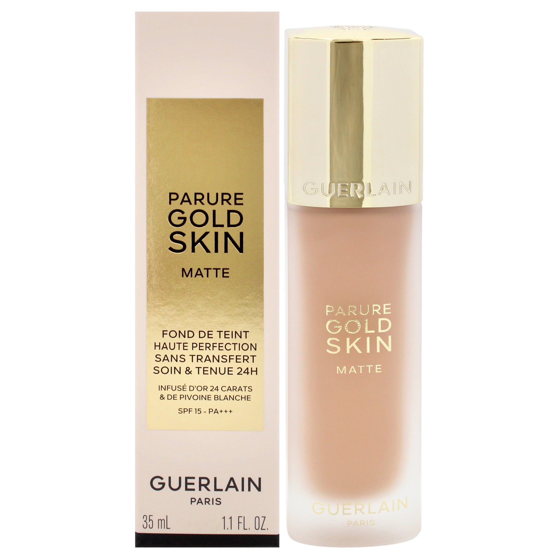 Parure Gold Skin Matte 24H Wear No-Transfer Foundation SPF 15 - 3.5N Neutral by Guerlain for Women - 1.1 oz Foundation