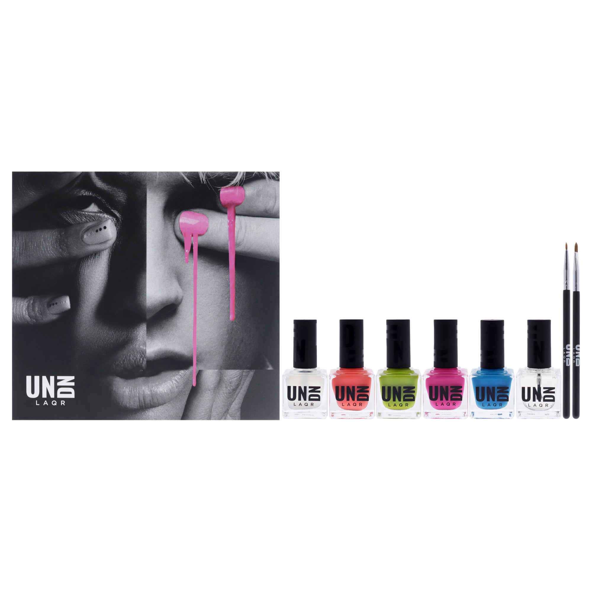 Jelly Top Coat Kit by UNDN for Women - 6 Pc 0.5oz Nail Polish - 803 Electric Washed, 0.5oz Nail Polish - 1103 Cloud Washed, 0.5oz Nail Polish - 904 Acid Washed, 0.5oz Nail Polish - 602 Brain Washed, 0.5oz Nail Polish - 0102 Matte Top Coat, 0.5oz Nail