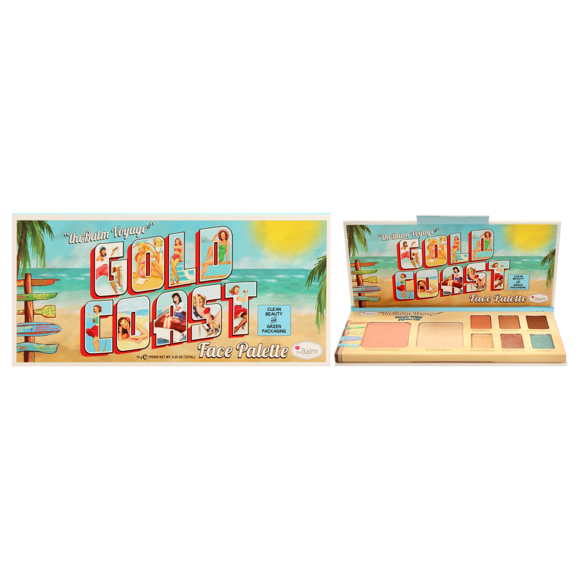 Voyage Gold Coast Face Palette by the Balm for Women - 0.35 oz Makeup