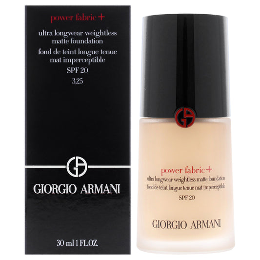Power Fabric Plus Longwear Weightless Matte Foundation SPF 20 - 3.25 Light With Gold by Giorgio Armani for Women - 1 oz Foundation