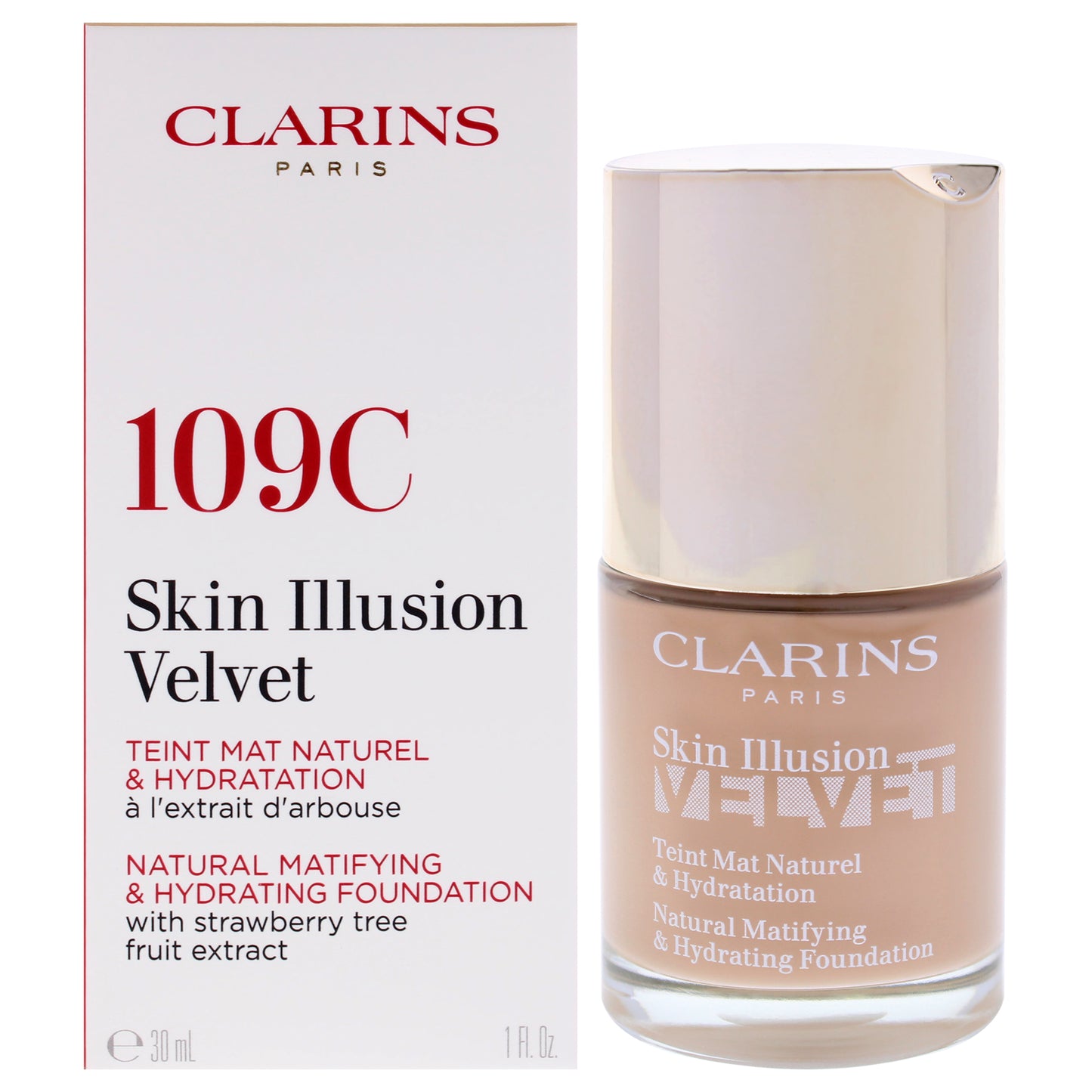 Skin Illusion Velvet Foundation - 109C by Clarins for Women - 1 oz Foundation