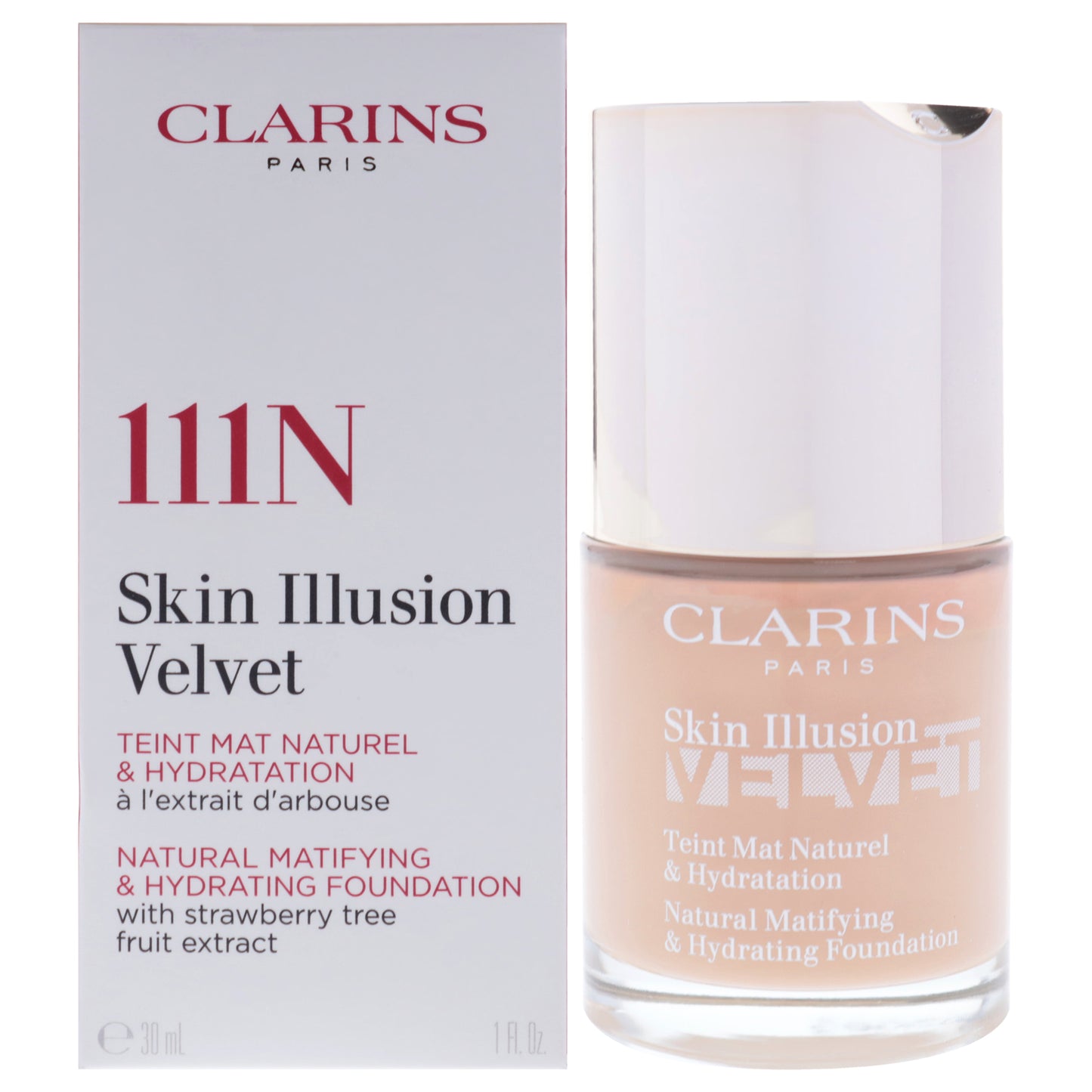 Skin Illusion Velvet Foundation - 111N Auburn by Clarins for Women - 1 oz Foundation