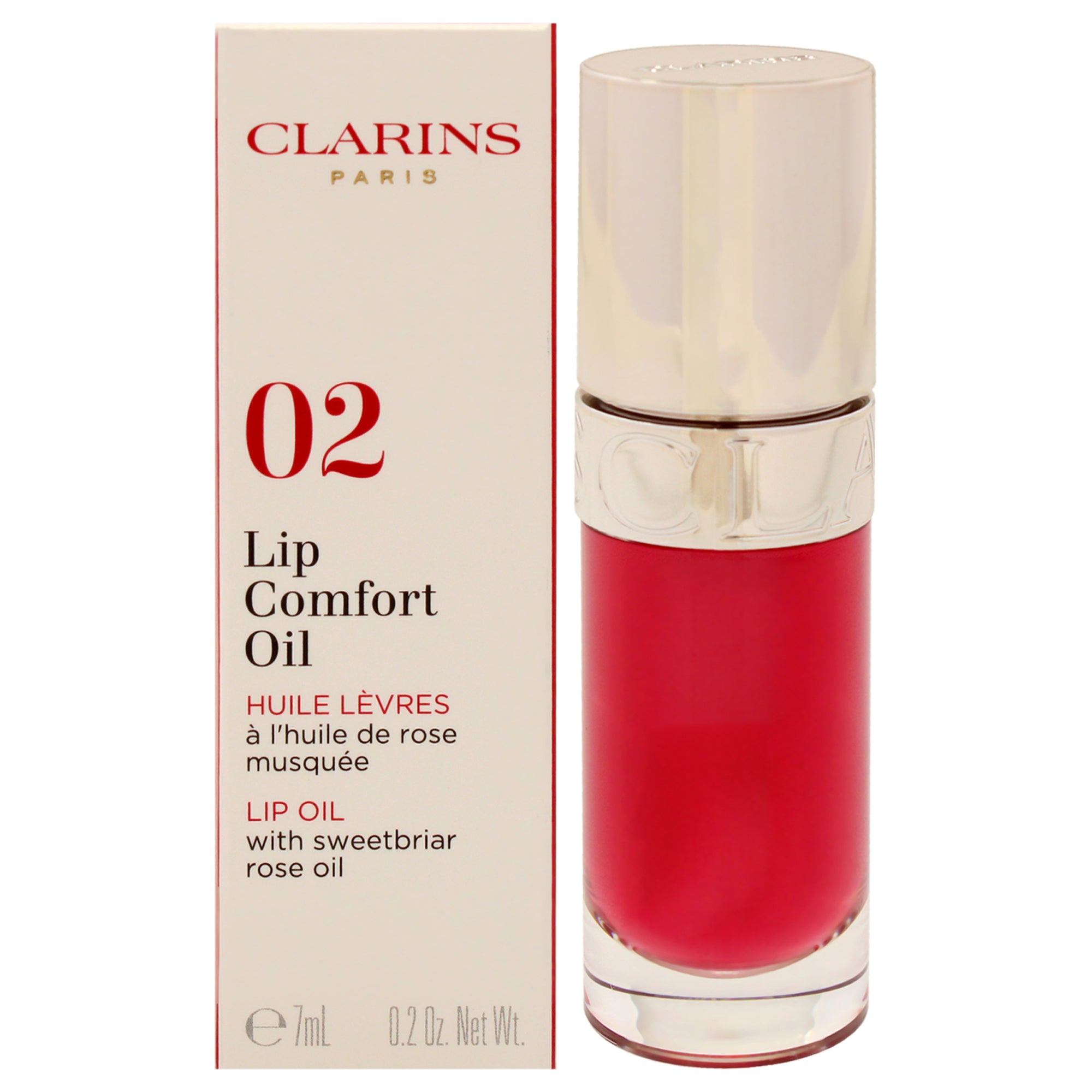 Lip Comfort Oil - 02 Raspberry by Clarins for Women - 0.2 oz Lip Oil