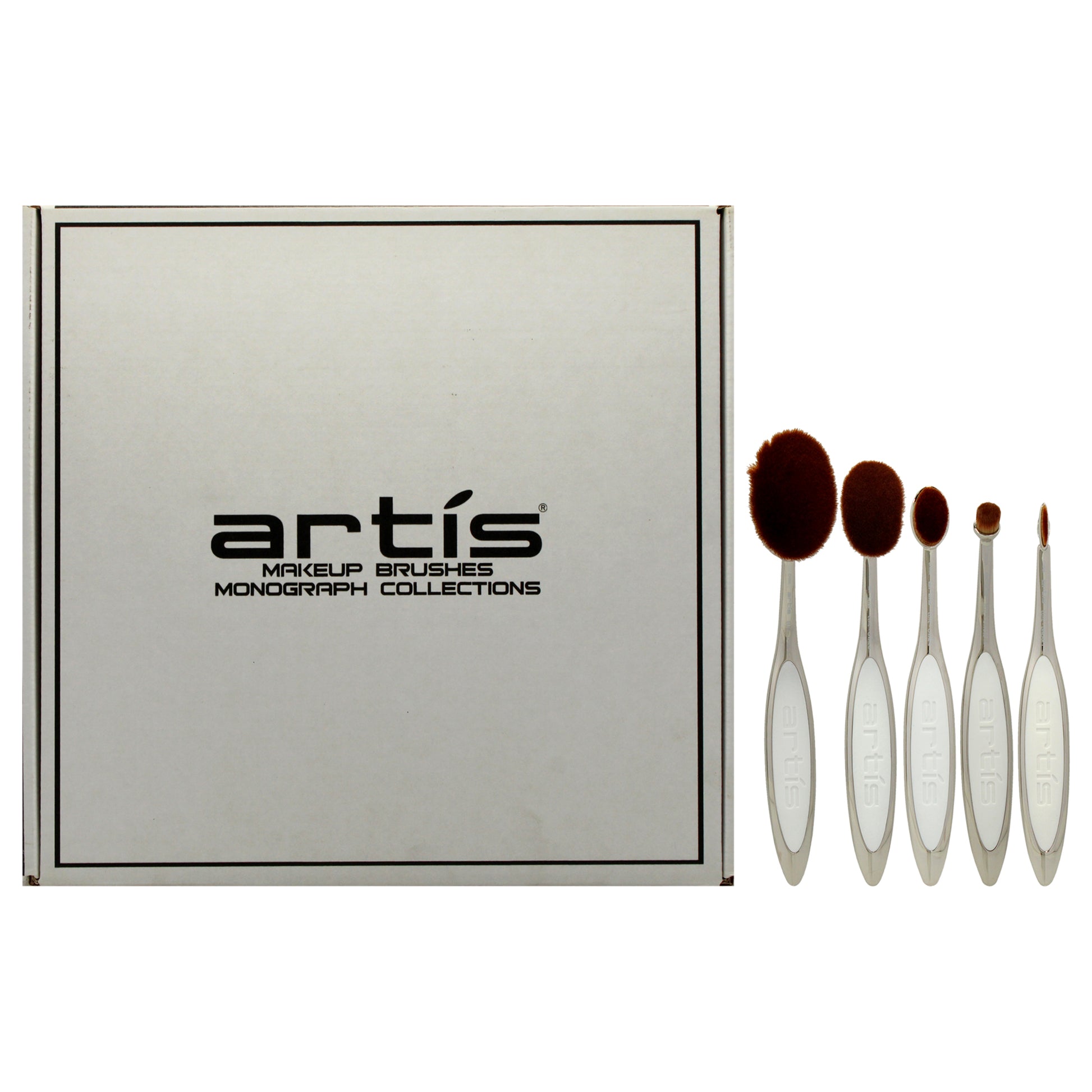 Elite 5 Brush Set - Mirror by Artis for Women - 4 Pc Elite Collection Oval 7 Brush - Mirror, Elite Oval 6 Brush - Mirror, Elite Linear 4 Brush - Mirror, Elite Linear 1 Brush - Mirror, Elite Circle Brush 1R - Mirror