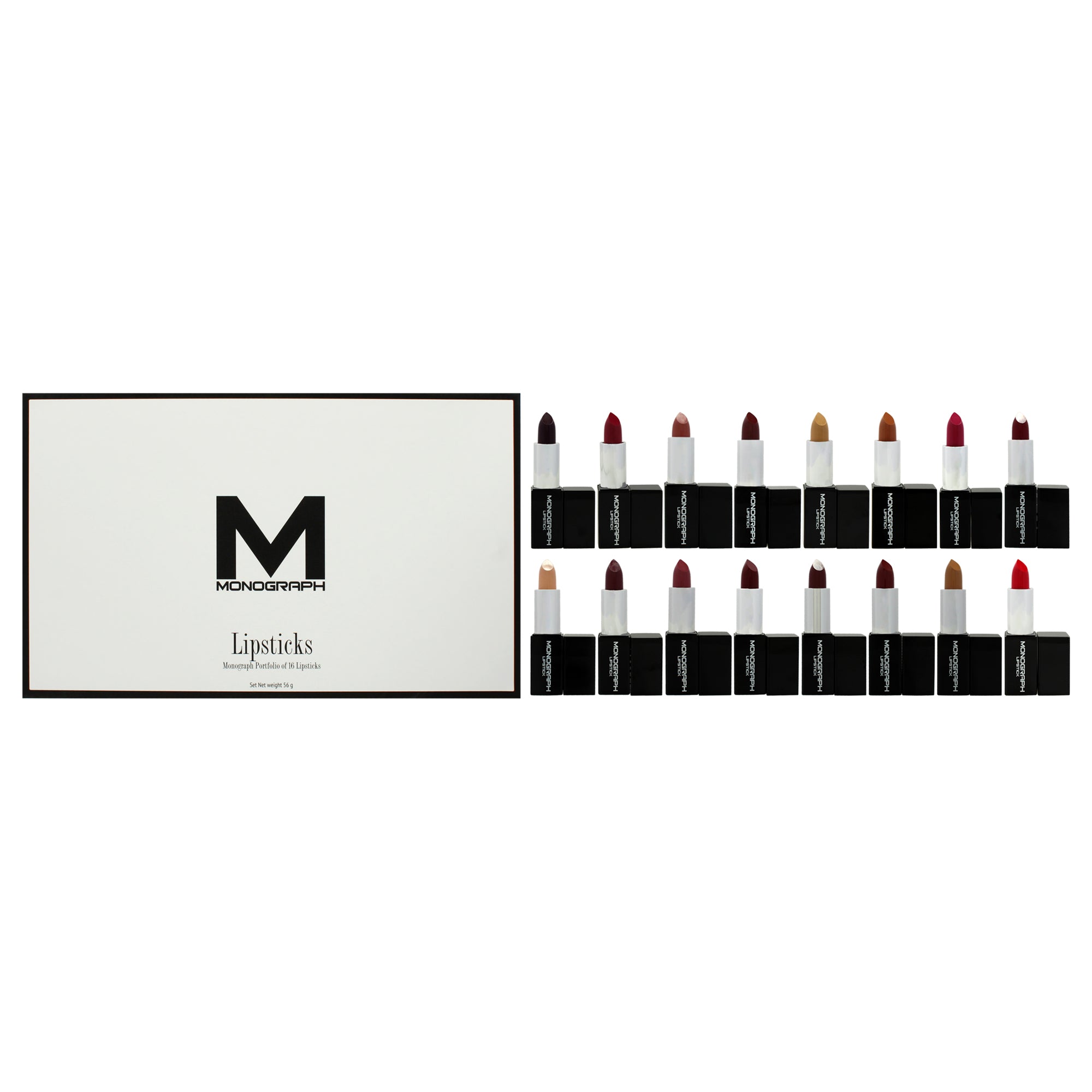 Monograph Collection Cream Lipsticks Portfolio by Artis for Women - 16 Pc 0.1oz Cream Lipstick - Breathless, 0.1oz Cream Lipstick - Quiet, 0.1oz Cream Lipstick - Hush, 0.1oz Cream Lipstick - Topic, 0.1oz Cream Lipstick - Gossip, 0.1oz Cream Lipstick
