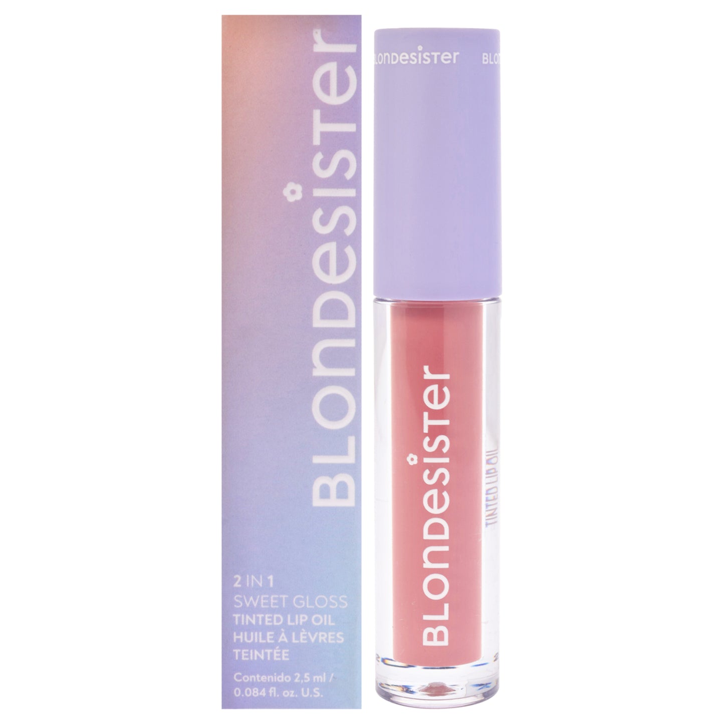2 in 1 Sweer Gloss Tinted Lip Oil - 01 Sugar Nude by Blondesister for Women - 0.084 oz Lip Oil