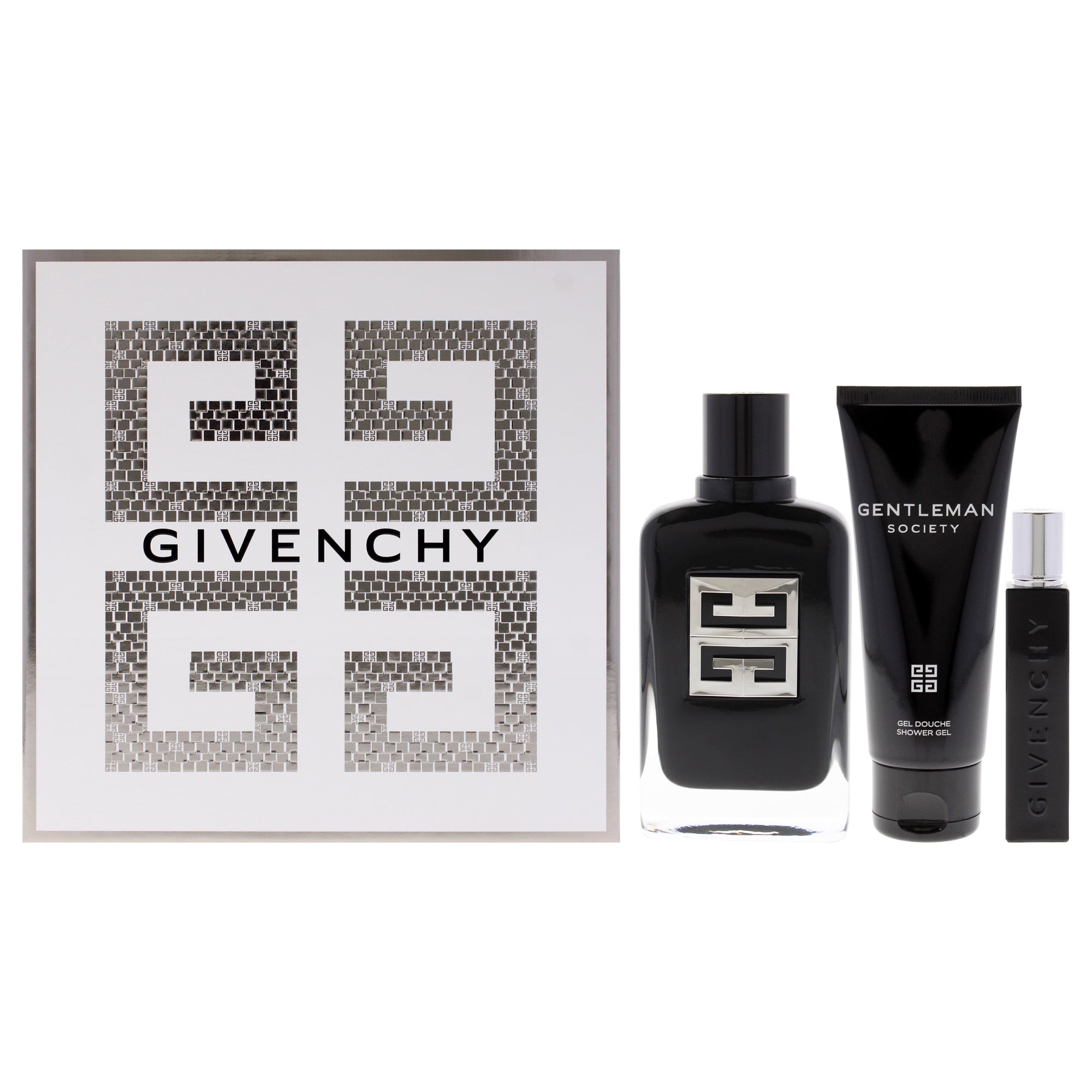Gentleman Society by Givenchy for Men - 3 Pc Gift Set 3.3oz EDP Spray, 0.42oz EDP Spray, 2.5oz Shower Gel