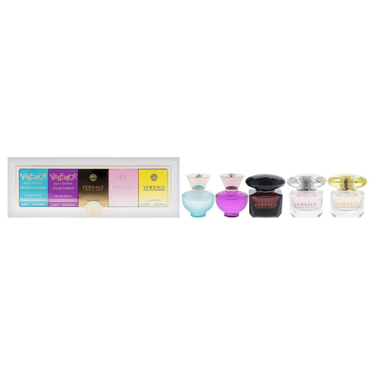 Versace Miniatures Collection 5 Pc Mini Gift Set 0.17oz Versace Dylan Turquoise EDT Splash