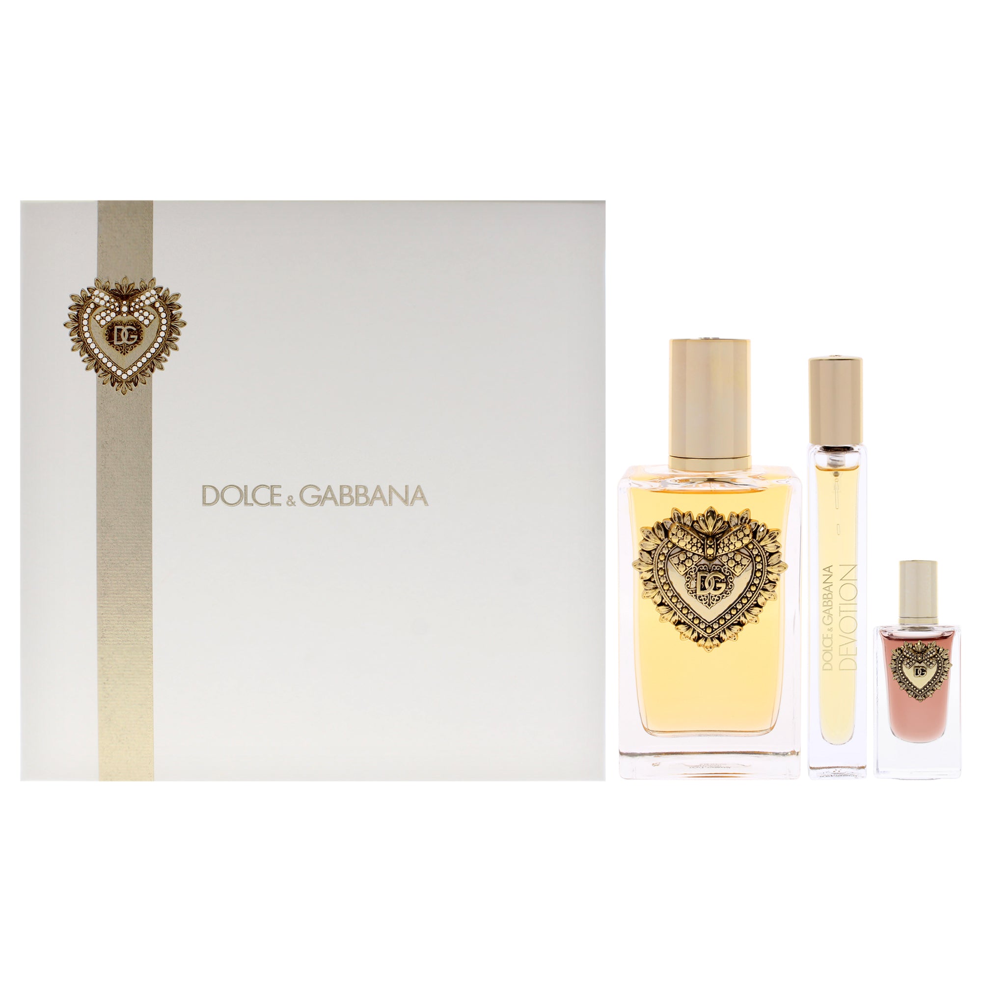Devotion by Dolce and Gabbana for Women - 3 Pc Gift Set 3.3oz EDP Spray, 0.33oz EDP Spray, 0.17oz EDP Splash