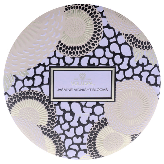 Japonica Collection 3 Wick Tin Candle - Jasmine Midnight Blooms by Voluspa for Unisex - 12 oz Candle