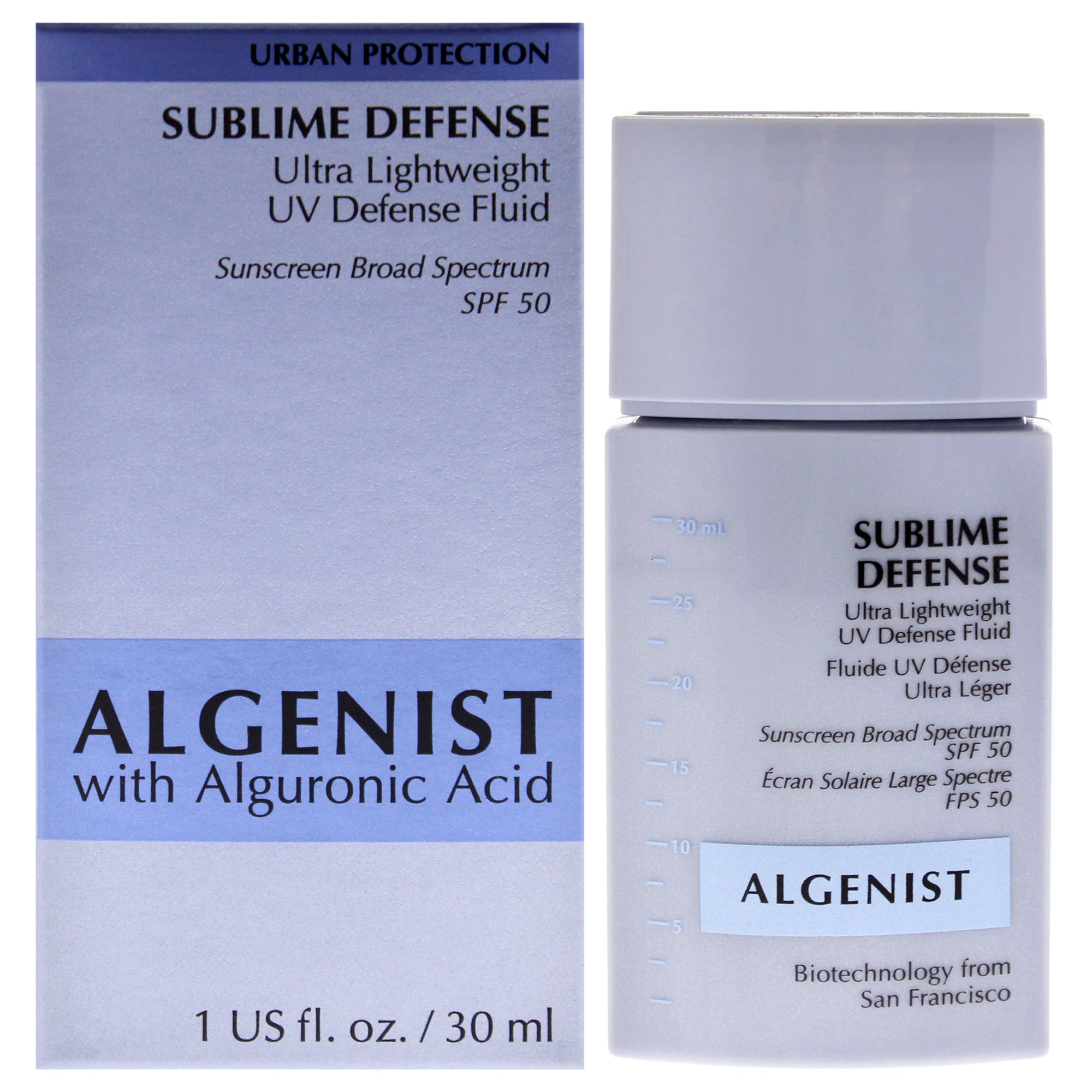Sublime Defense Ultra Lightweight UV Defense Fluid SPF 50 by Algenist for Women - 1 oz Sunscreen