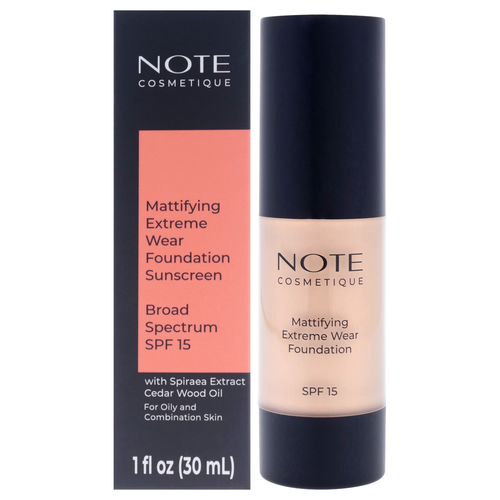 Mattifying Extreme Wear Foundation SPF 15 - 02 Natural Beige by Note Cosmetique for Women - 1 oz Foundation