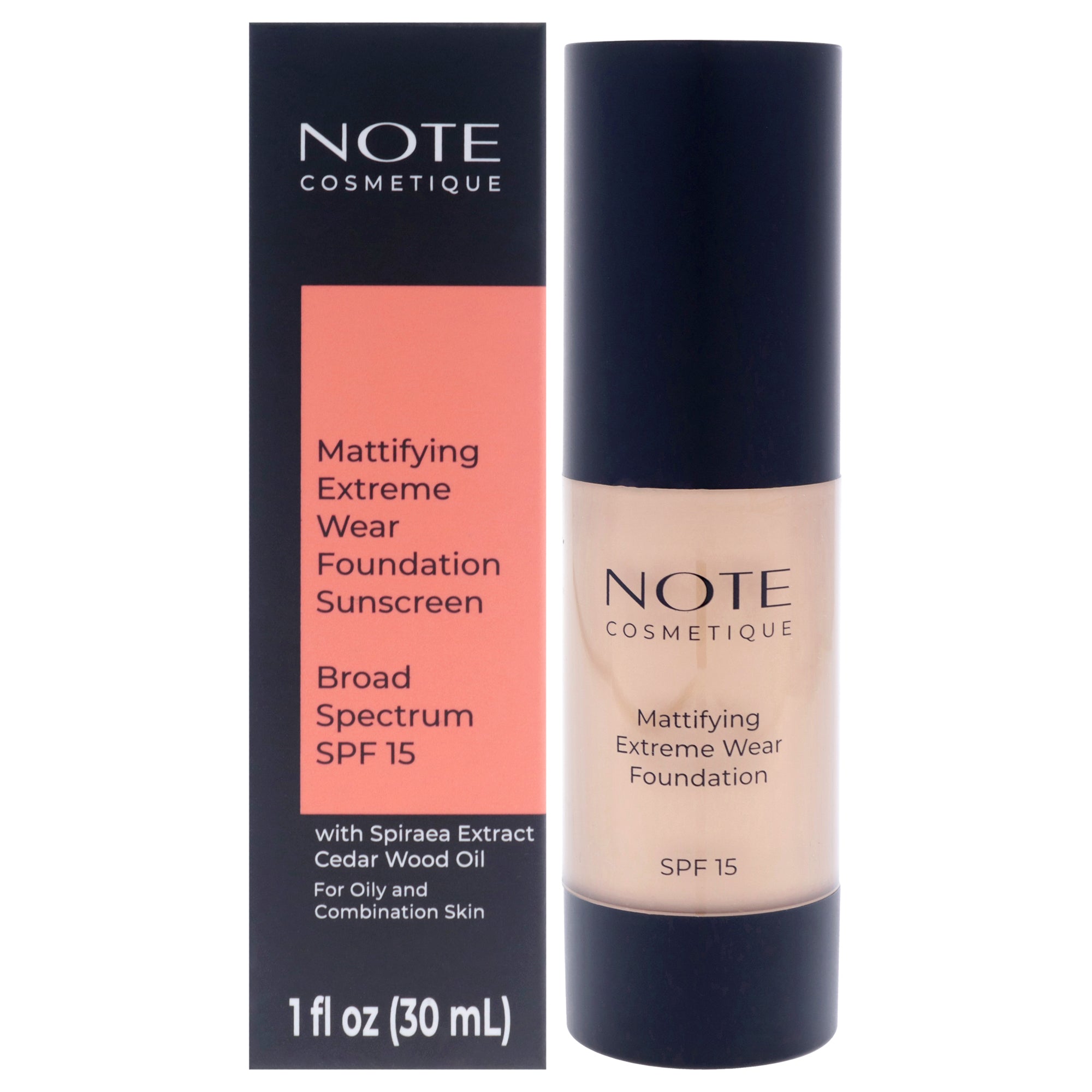 Mattifying Extreme Wear Foundation SPF 15 - 04 Sand by Note Cosmetique for Women - 1 oz Foundation