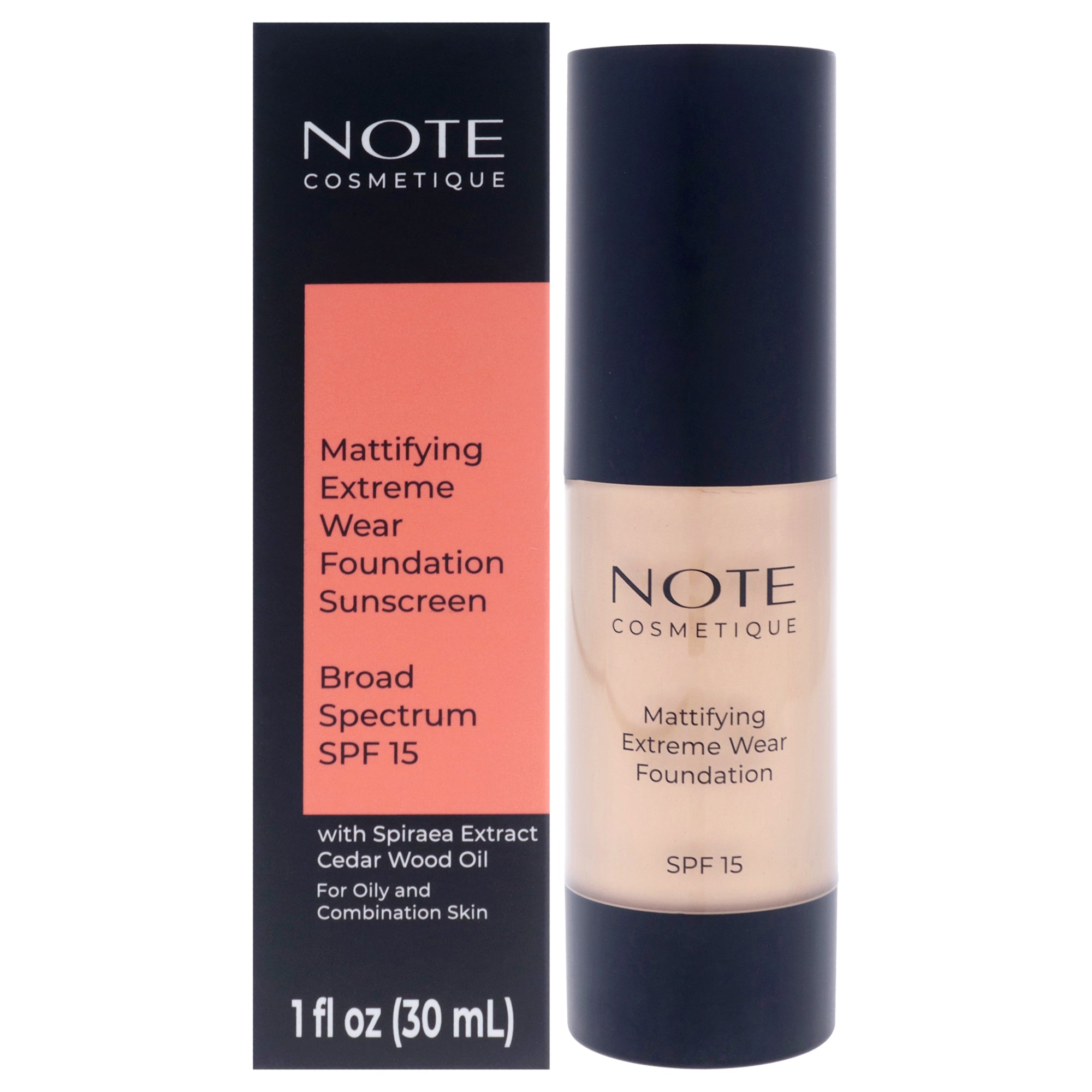 Mattifying Extreme Wear Foundation SPF 15 - 07 Apricot by Note Cosmetique for Women - 1 oz Foundation