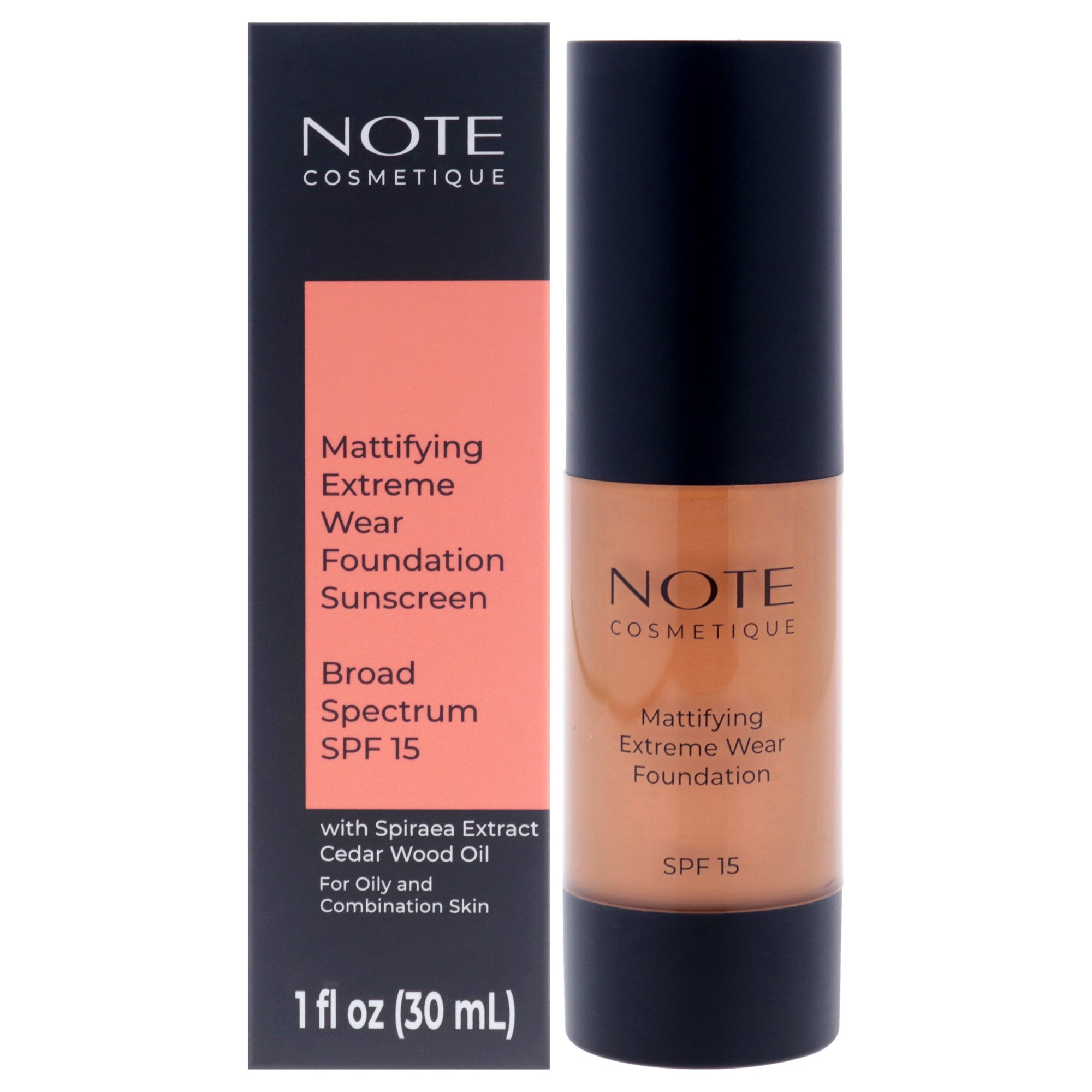 Mattifying Extreme Wear Foundation SPF 15 - 113 Honey Bronze by Note Cosmetique for Women - 1 oz Foundation