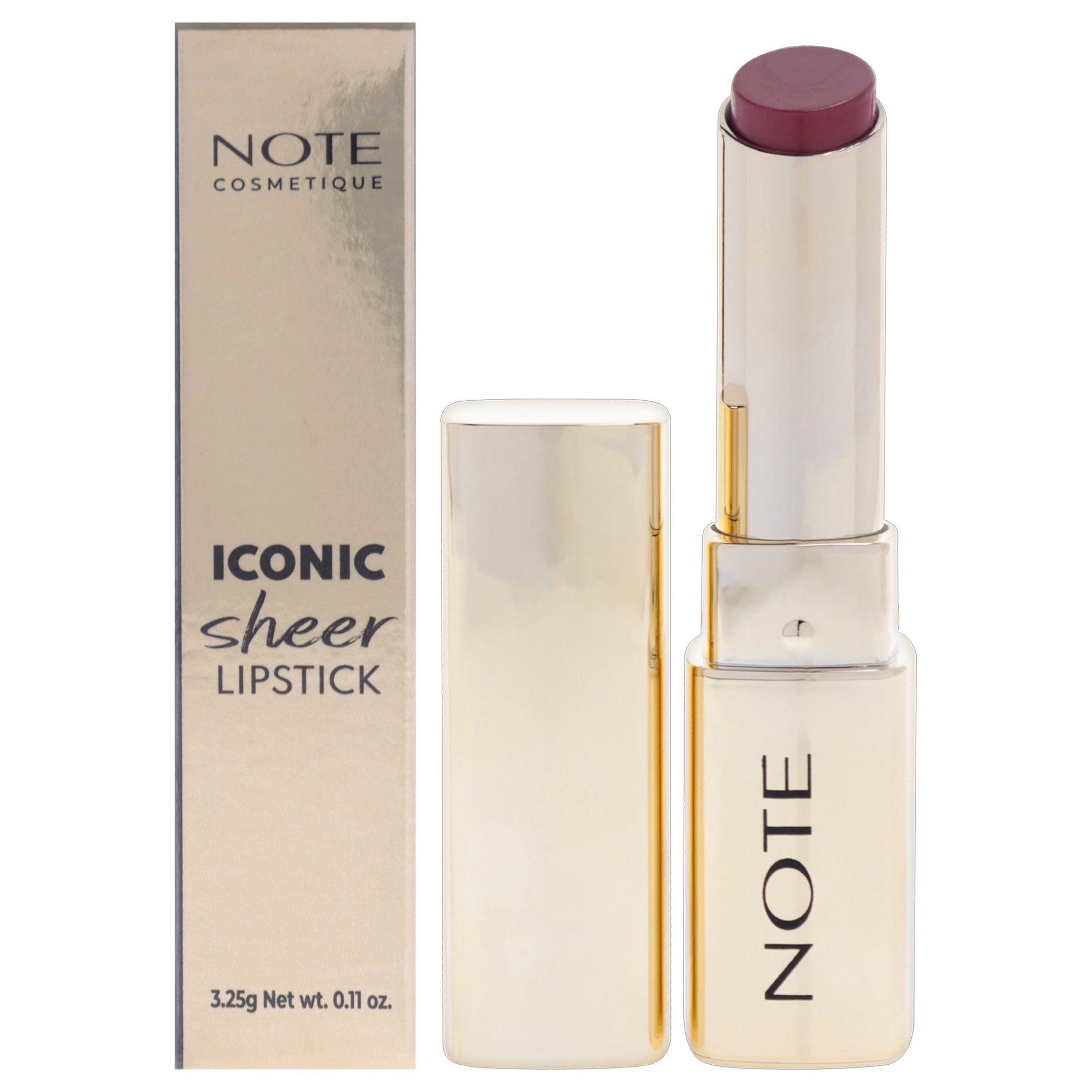 Iconic Sheer Lipstick - 205 Mystick by Note Cosmetique for Women - 0.11 oz Lipstick