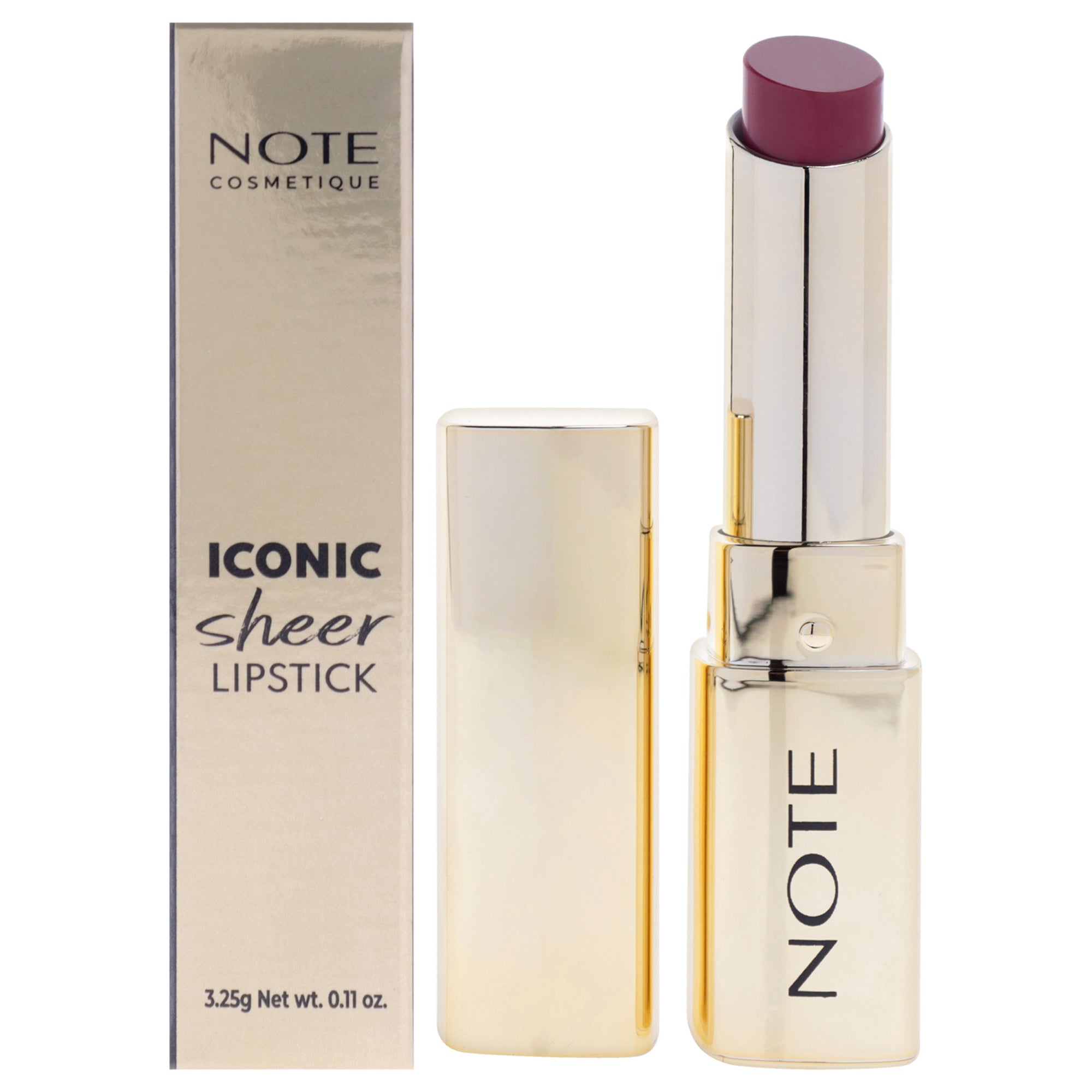 Iconic Sheer Lipstick - 210 Alluring by Note Cosmetique for Women - 0.11 oz Lipstick
