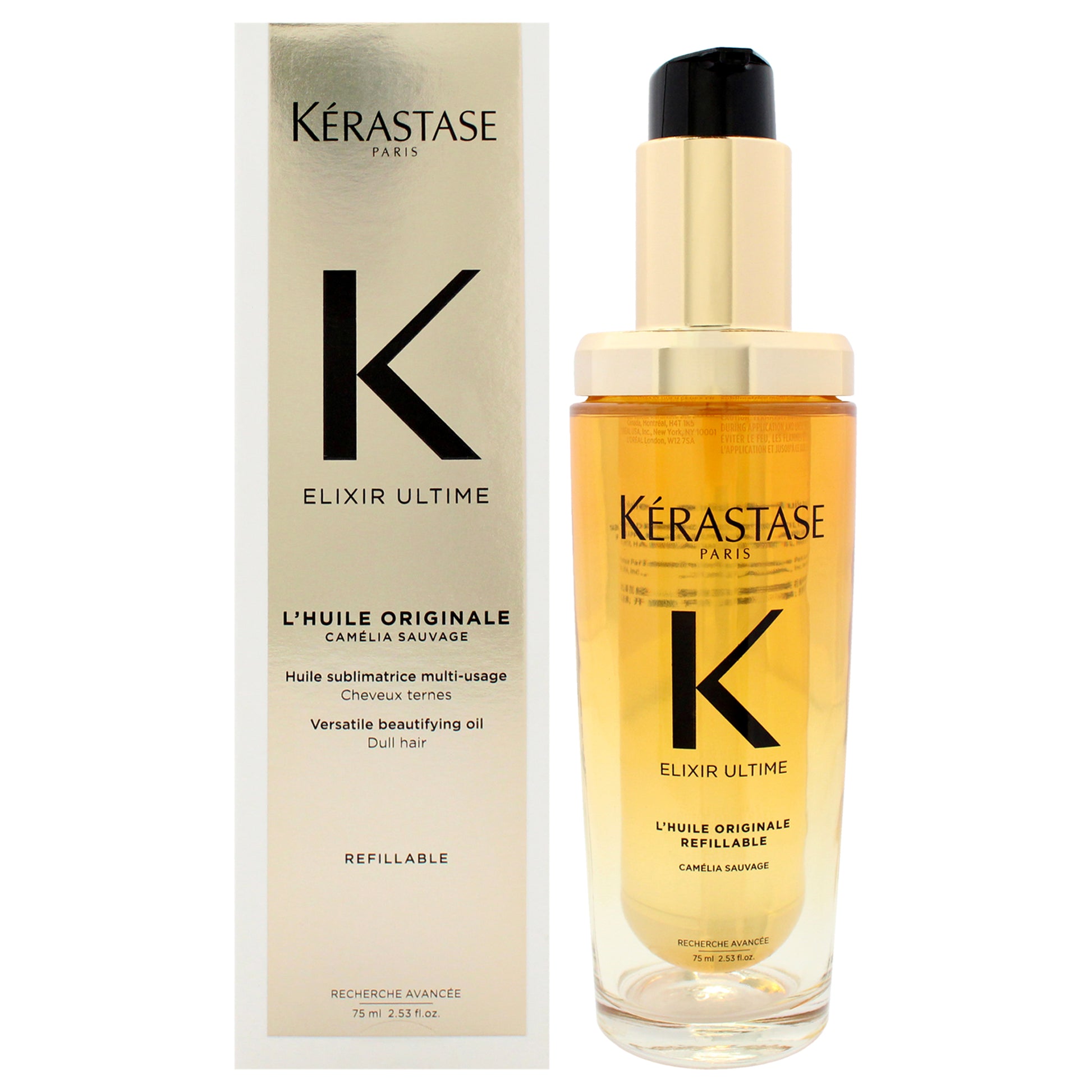 Elixir K Ultime Versatile Beautifying Oil by Kerastase for Women - 2.53 oz Oil (Refillable)