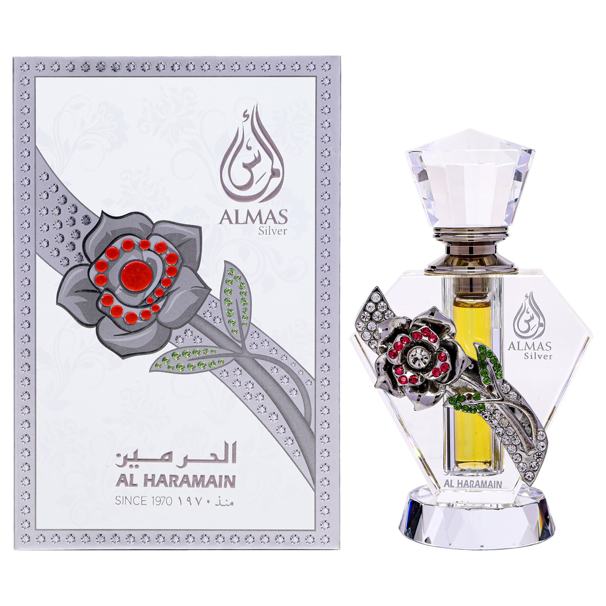 Almas Silver by Al Haramain for Unisex - 0.33 oz Perfume Oil