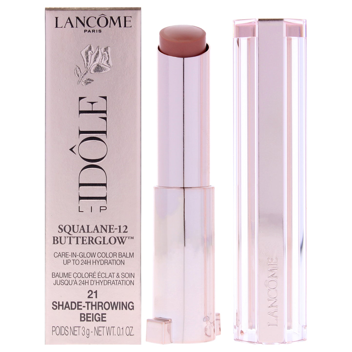 Lip Idole Squalane-12 Butterglow - 21 Shade Throwing Beige 0.1 oz Lip Balm