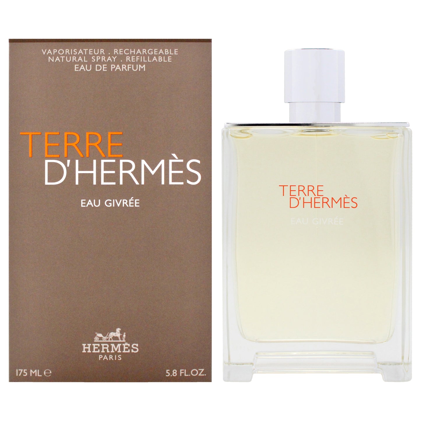Terre DHermes Eau Givree by Hermes for Men - 5.8 oz EDP Spray (Refillable)