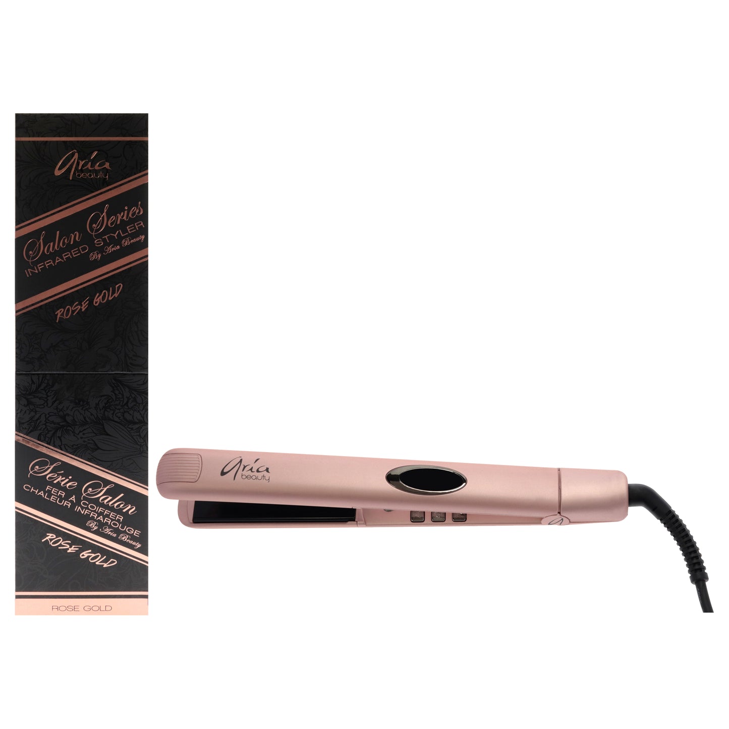 Infrared Hair Straightener - Rose Gold by Aria Beauty for Women - 1 Inch Flat Iron
