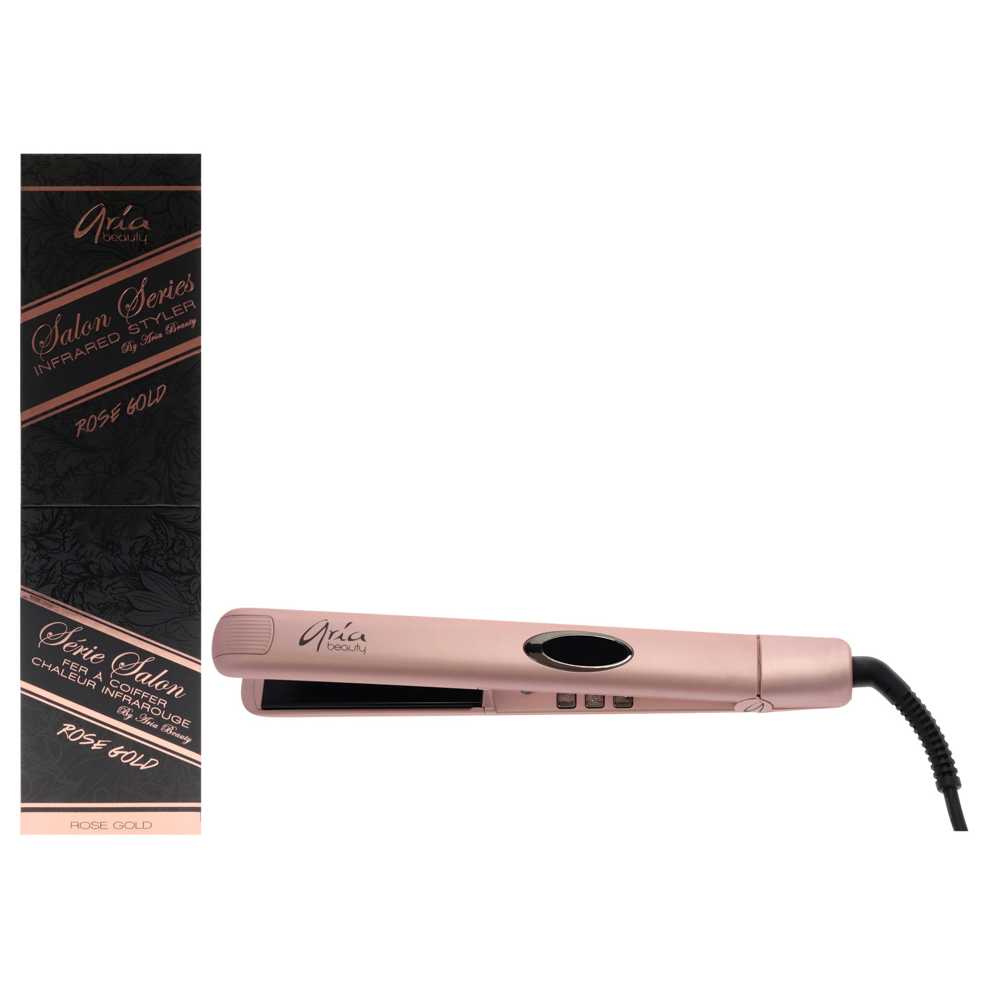 Infrared Hair Straightener - Rose Gold by Aria Beauty for Women - 1 Inch Flat Iron