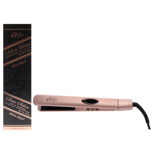 Infrared Hair Straightener - Rose Gold by Aria Beauty for Women - 1 Inch Flat Iron
