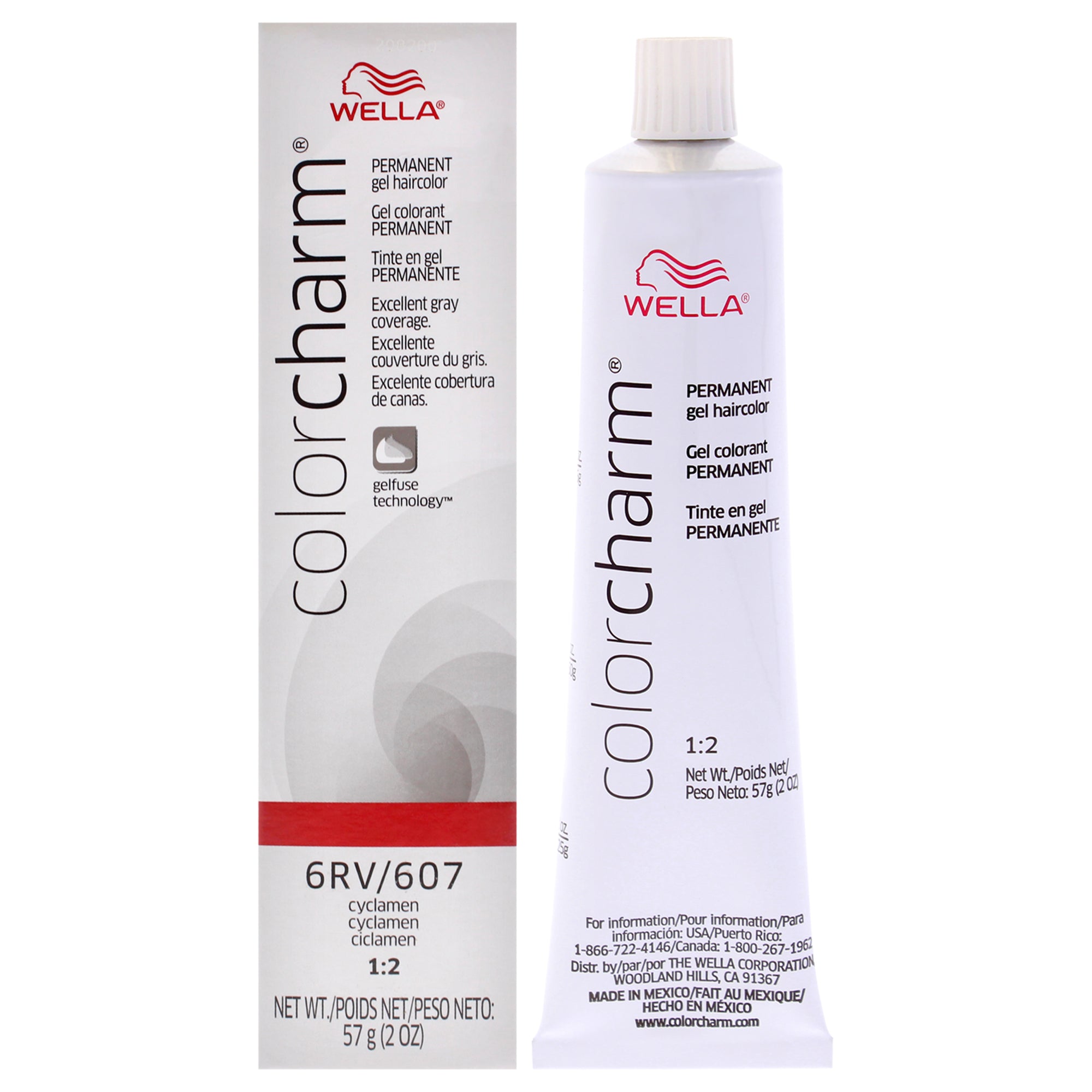 Color Charm Permanent Hair Color Gel - 6RV 607 Cyclamen by Wella for Unisex - 2 oz Hair Color (Tester)