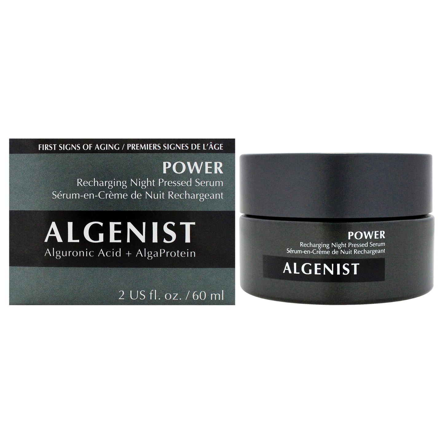 Power Recharging Night Pressed Serum by Algenist for Women - 2 oz Serum
