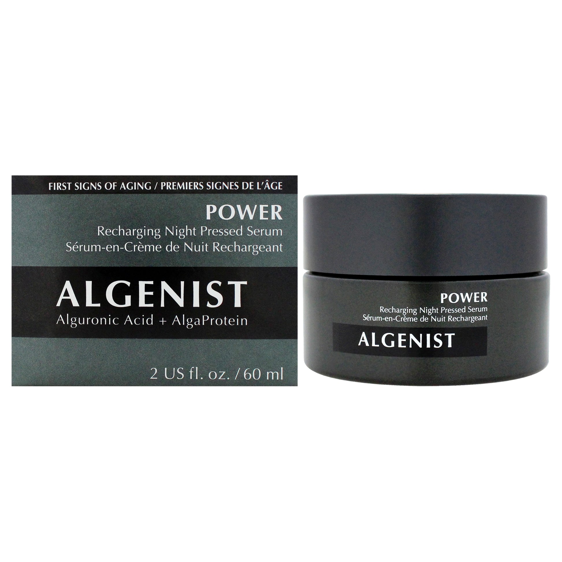 Power Recharging Night Pressed Serum by Algenist for Women - 2 oz Serum