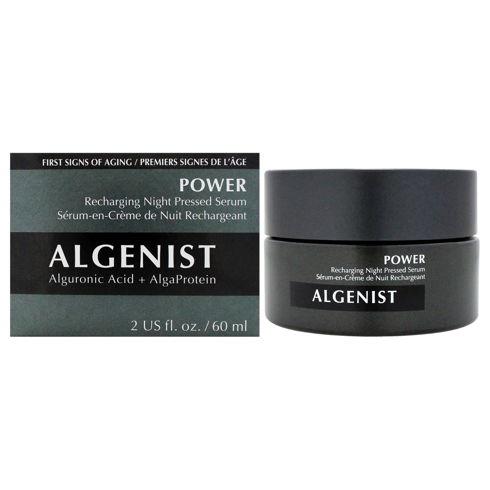 Power Recharging Night Pressed Serum by Algenist for Women - 2 oz Serum