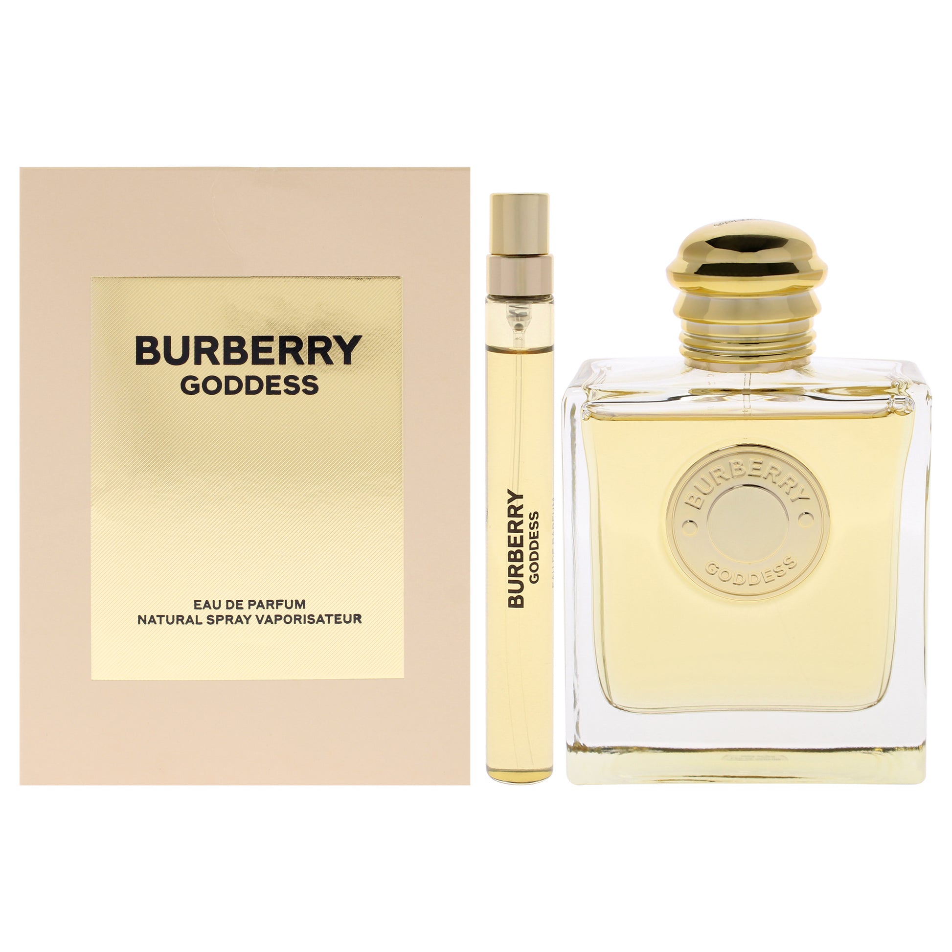 Burberry Goddess by Burberry for Women - 2 Pc Gift Set 3.3oz EDP Spray, 0.33oz EDP Spray (Mini)