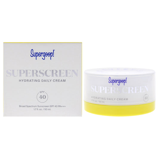 Superscreen Hydrating Daily Cream SPF 40 PA Plus by Supergoop for Unisex - 1.7 oz Sunscreen