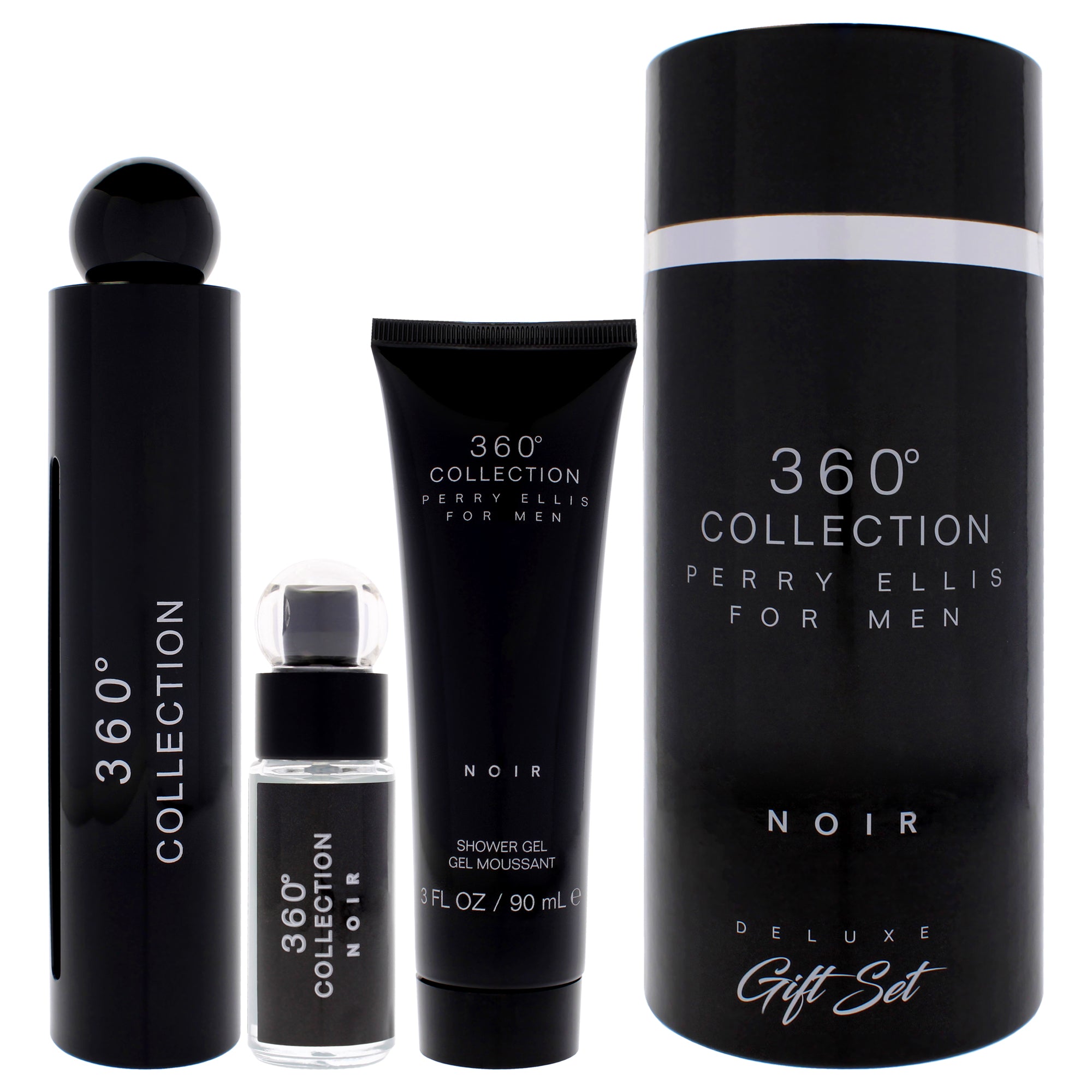 360 Black by Perry Ellis for Women - 3 Pc Gift Set 3.4oz EDP Spray, 0.25 EDP Spray (Mini), 3oz Shower Gel