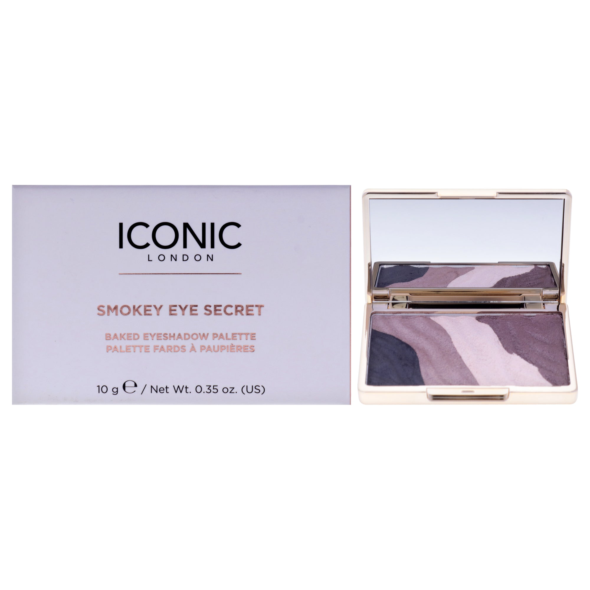 Smokey Eye Secret Baked Eyeshadow Palette by Iconic London for Women - 0.35 oz Eye Shadow