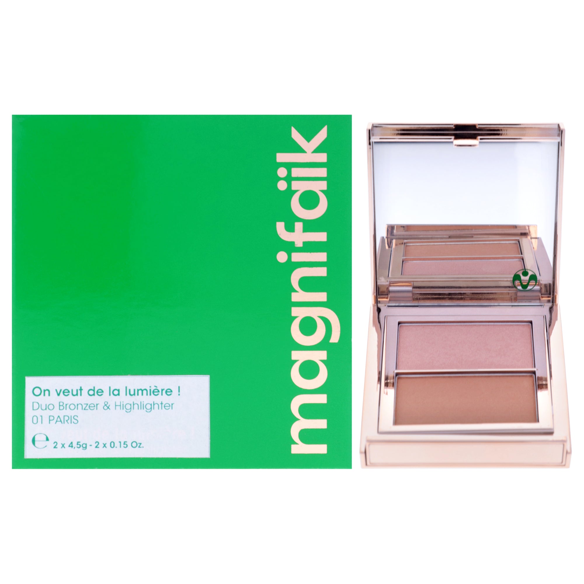 Duo Bronzer and Highlighter - 01 Paris by Magnifaik for Women - 0.3 oz Makeup