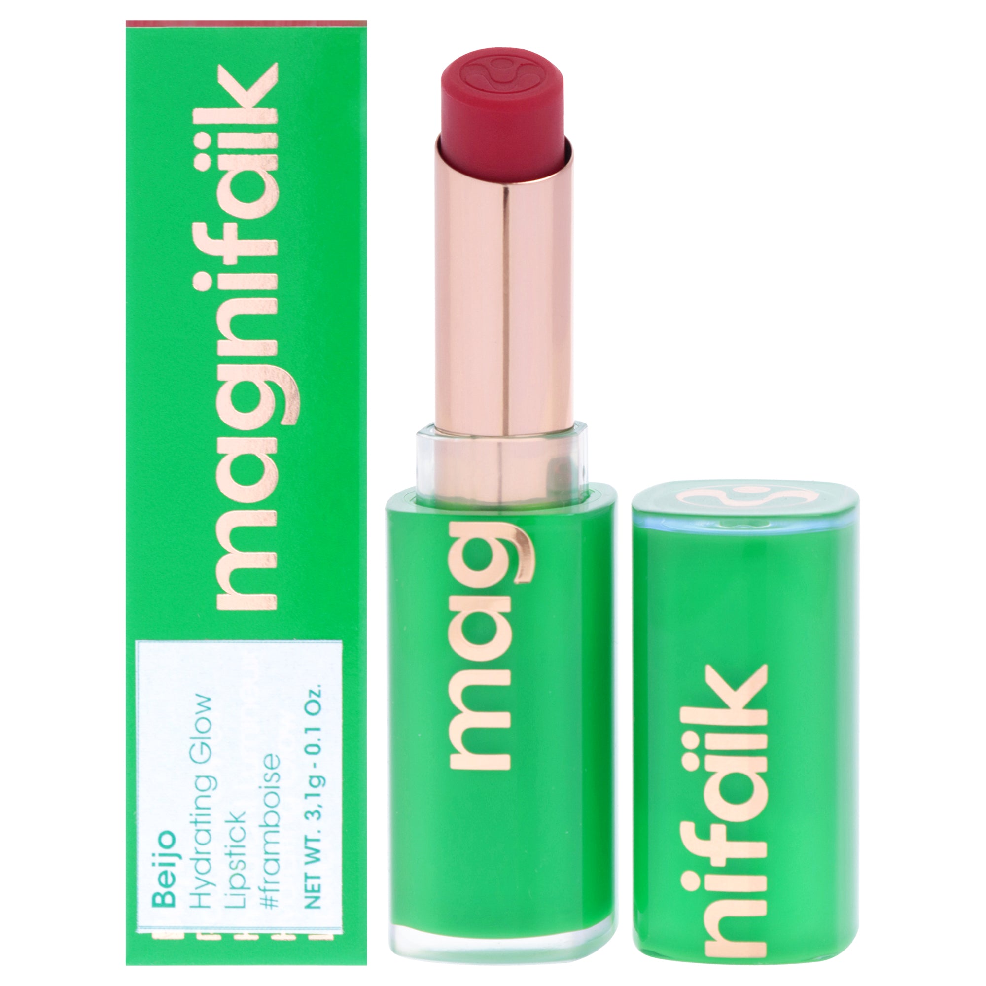 Hydrating Glow Lipstick - Raspberry by Magnifaik for Women - 0.1 oz Lipstick