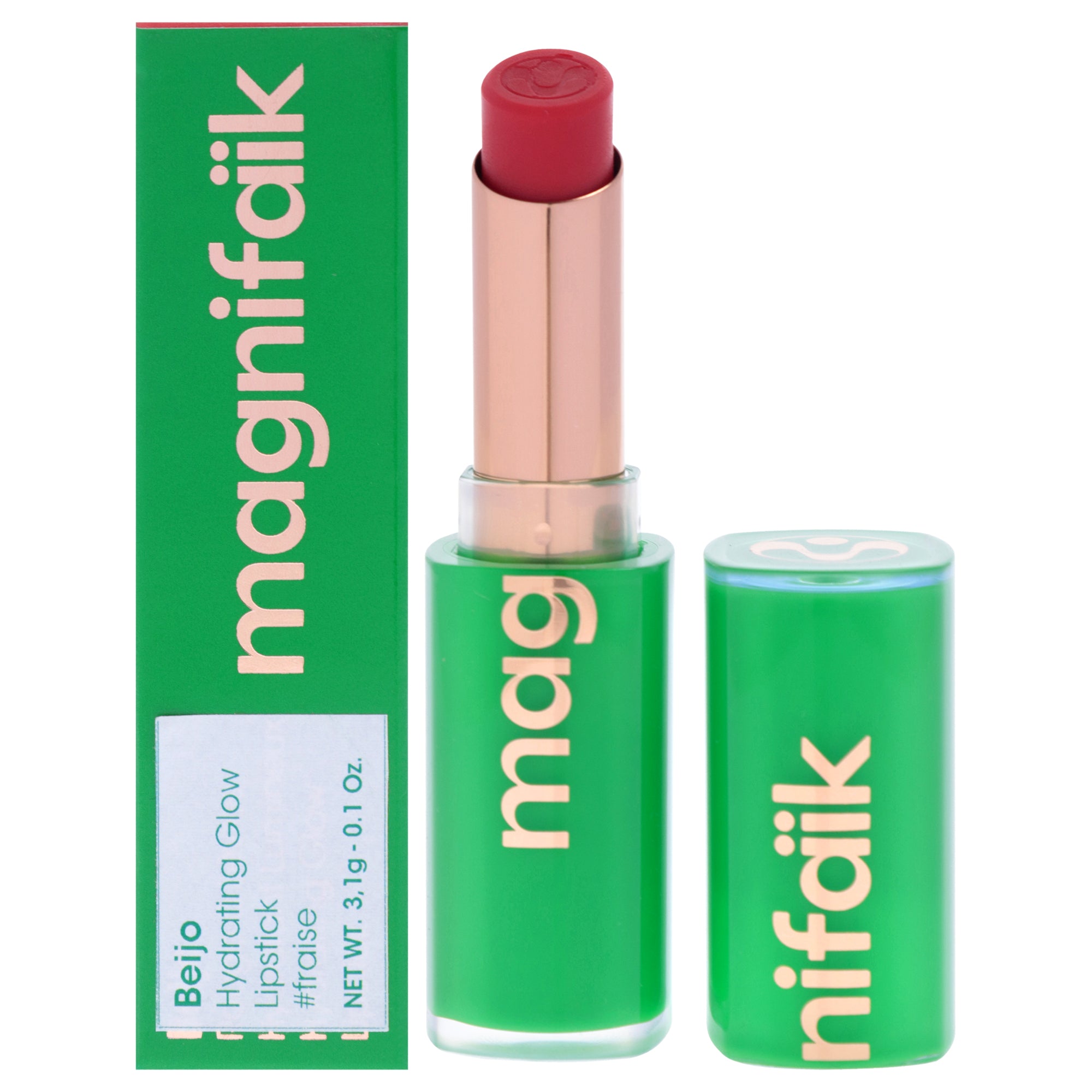 Hydrating Glow Lipstick - Strawberry by Magnifaik for Women - 0.1 oz Lipstick