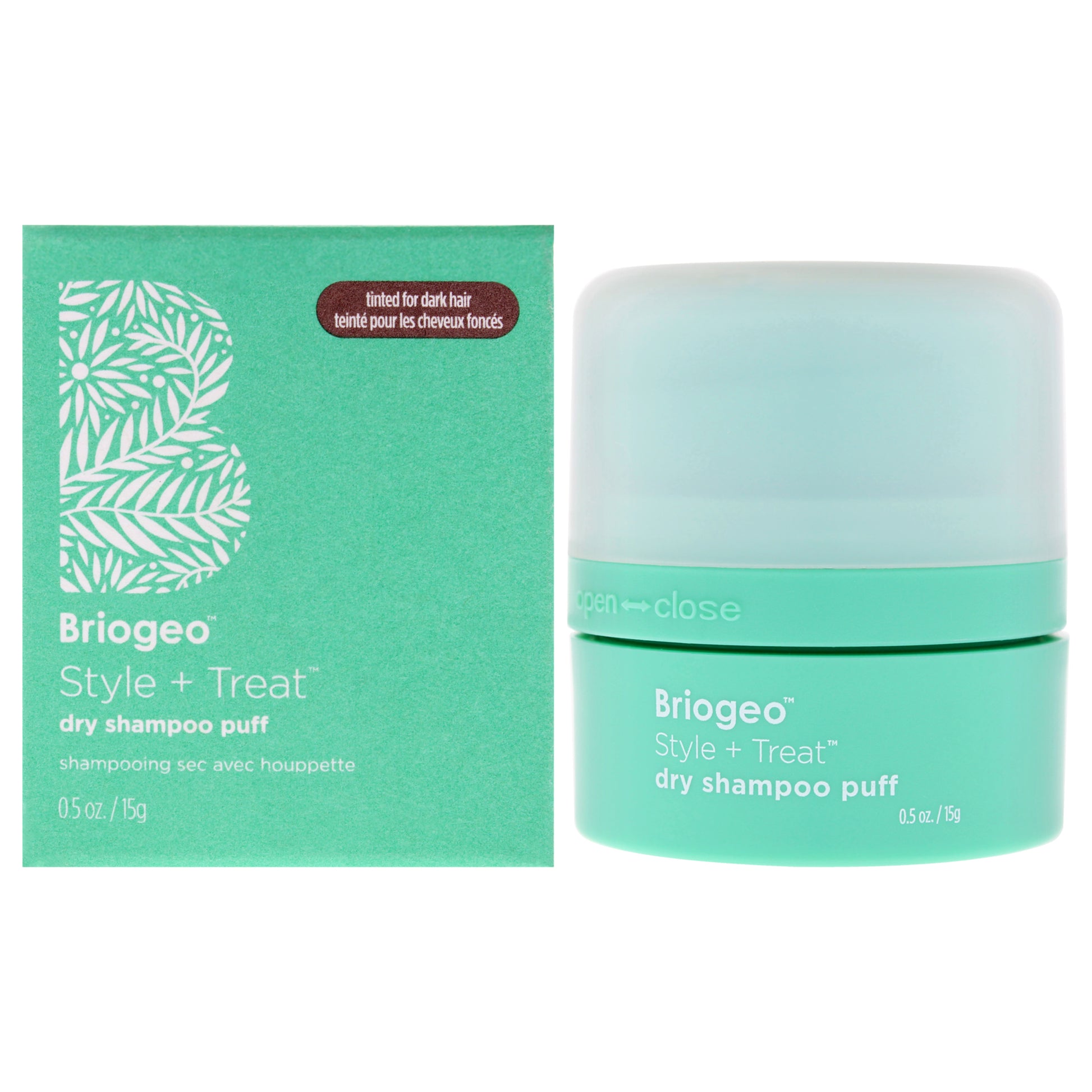 Style Plus Treat Dry Shampoo Puff Mattifying Powder - Tinted by Briogeo for Unisex - 0.5 oz Dry Shampoo