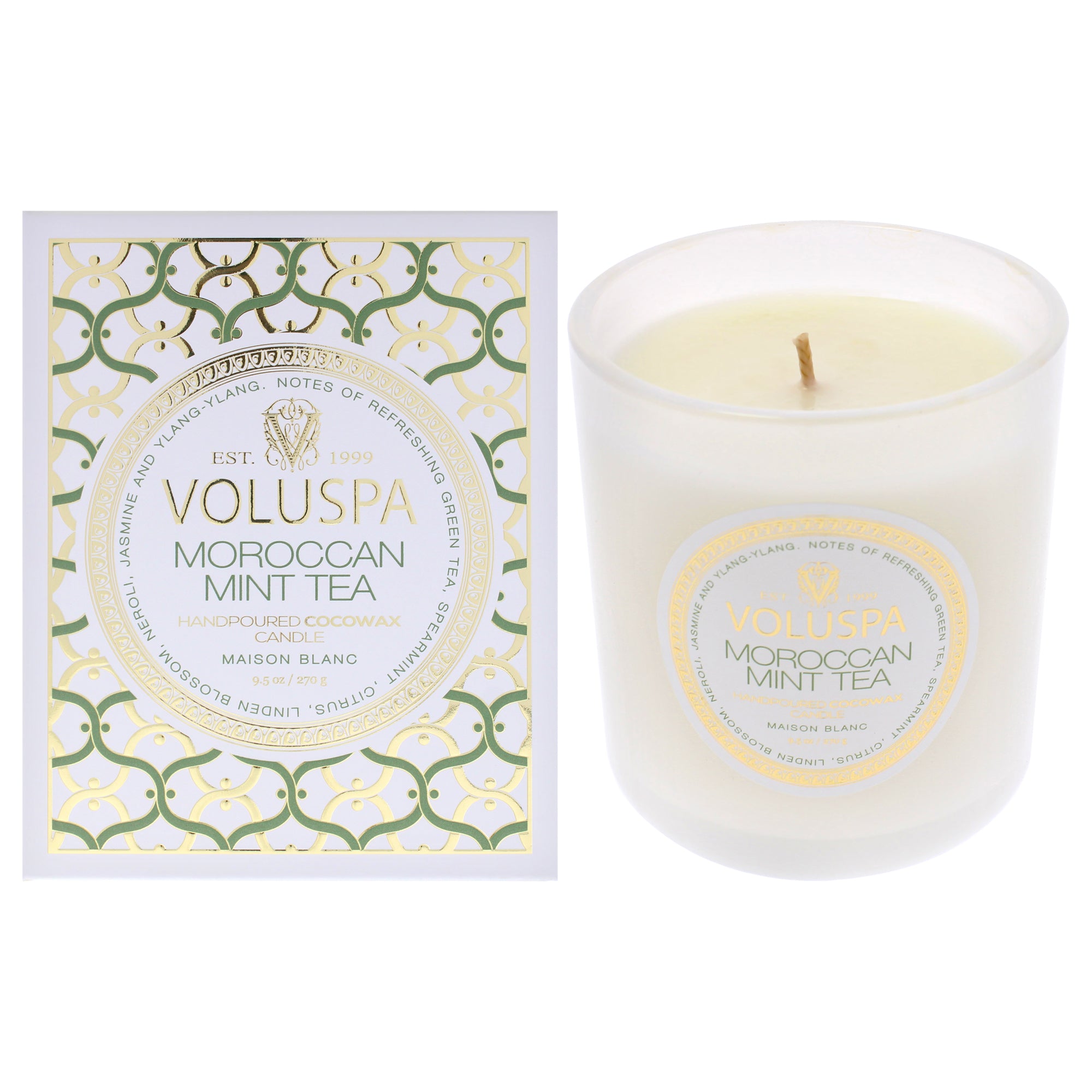 The Maison Blanc Collection Classic - Moroccan Mint Tea by Voluspa for Unisex - 9.5 oz Candle
