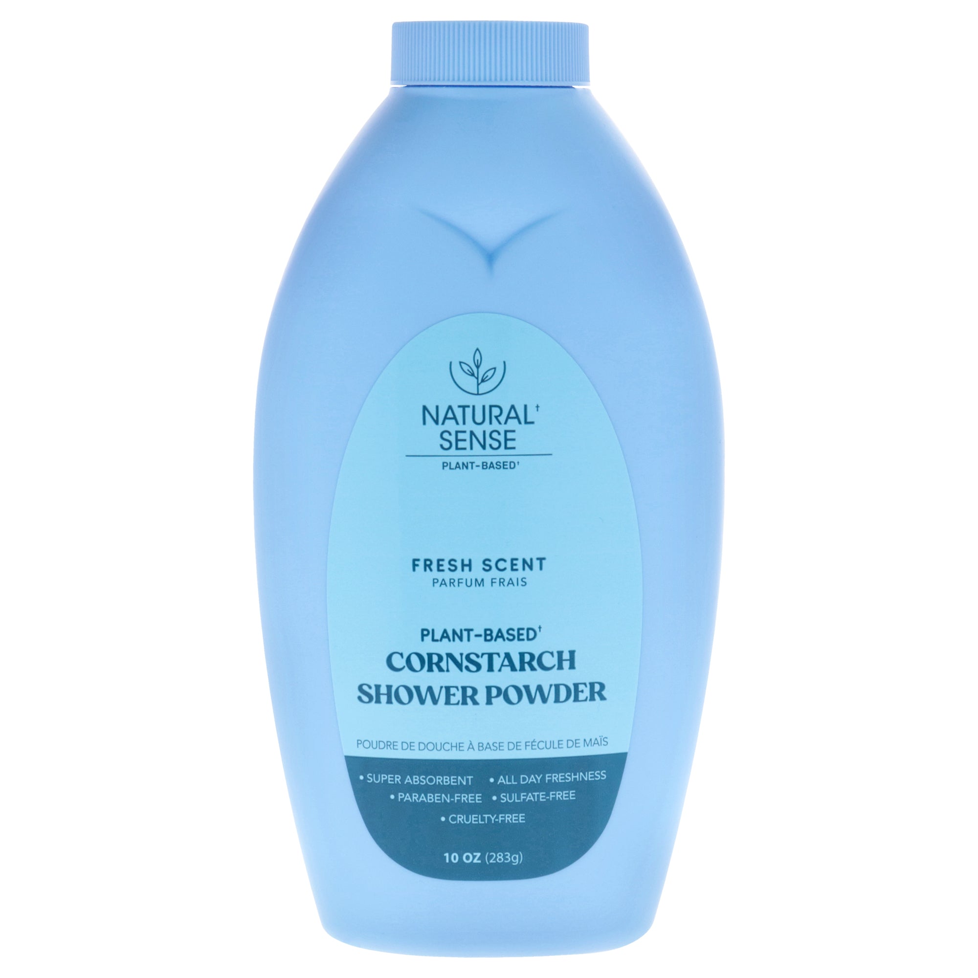 Natural Sense Plant-Based Cornstarch Shower Powder - Fresh Scent by Dr. Natural for Unisex - 10 oz Powder