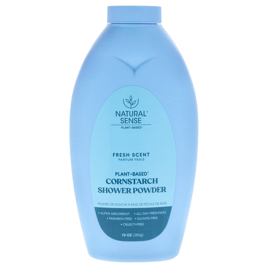 Natural Sense Plant-Based Cornstarch Shower Powder - Fresh Scent by Dr. Natural for Unisex - 10 oz Powder