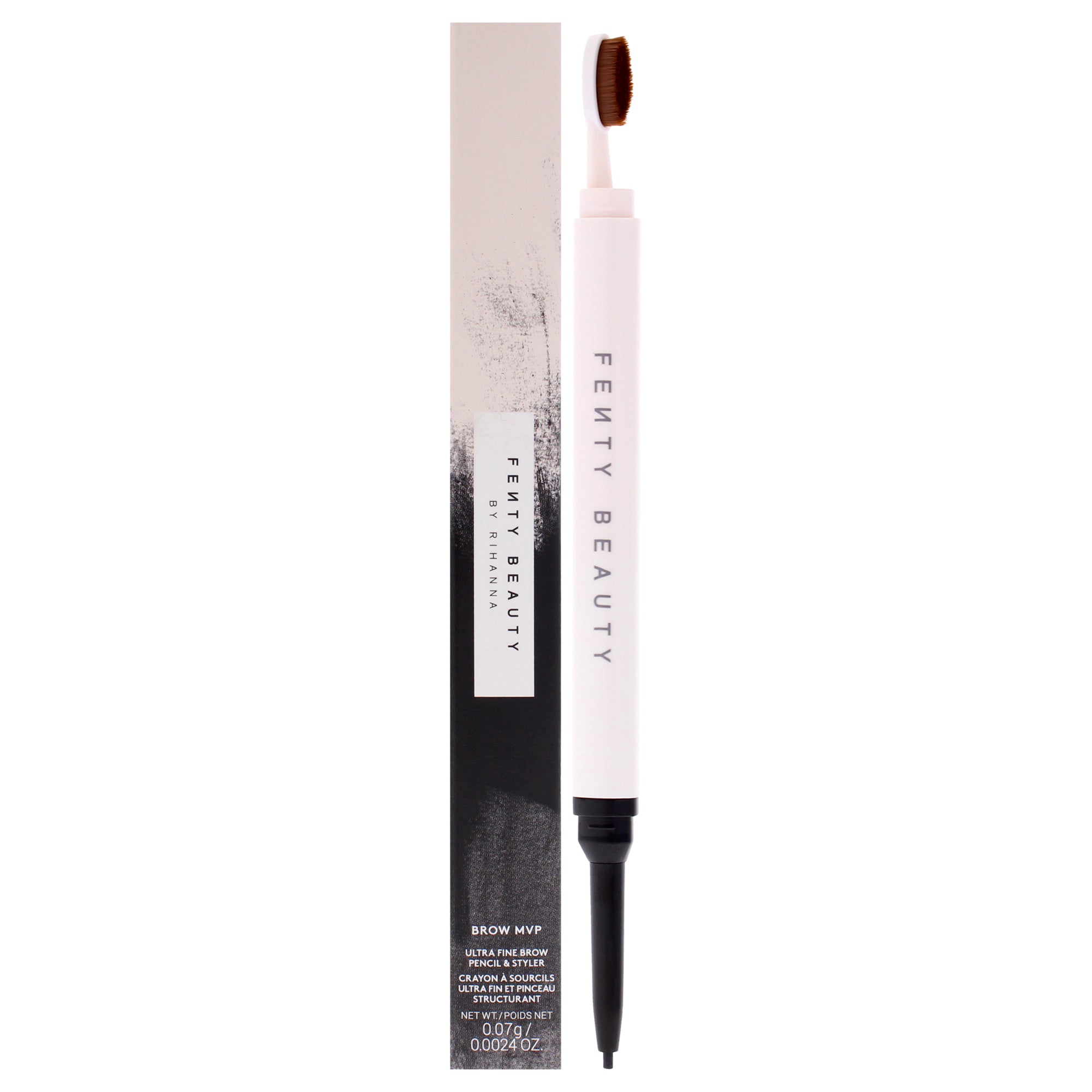 Brow MVP Ultra Fine Brow Pencil and Styler - Deep Black by Fenty Beauty for Women - 0.002 oz Eyebrow Pencil