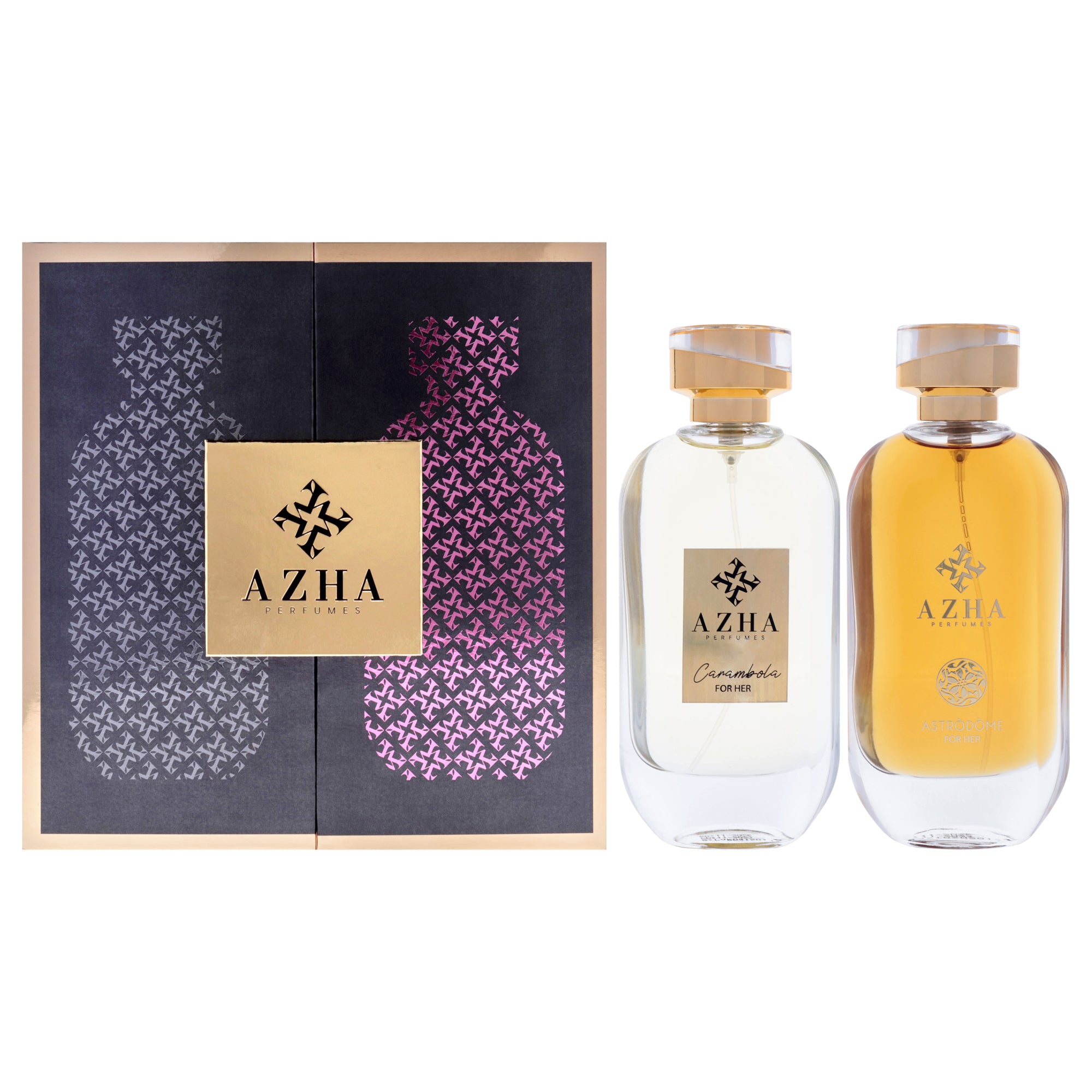 Azha Perfume Set by Azha for Women - 2 Pc Gift Set 3.3oz Astrodome EDP Spray, 3.3oz Carambola EDP Spray