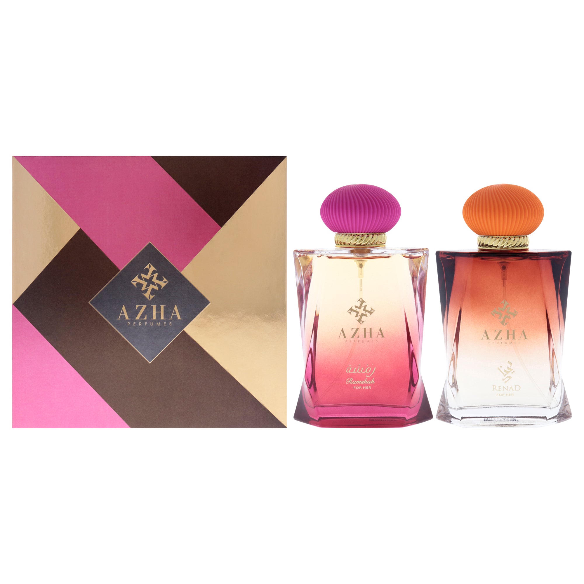 Azha Perfume Set by Azha for Women - 2 Pc Gift Set 3.3oz Ramshah EDP Spray, 3.3oz Renad EDP Spray