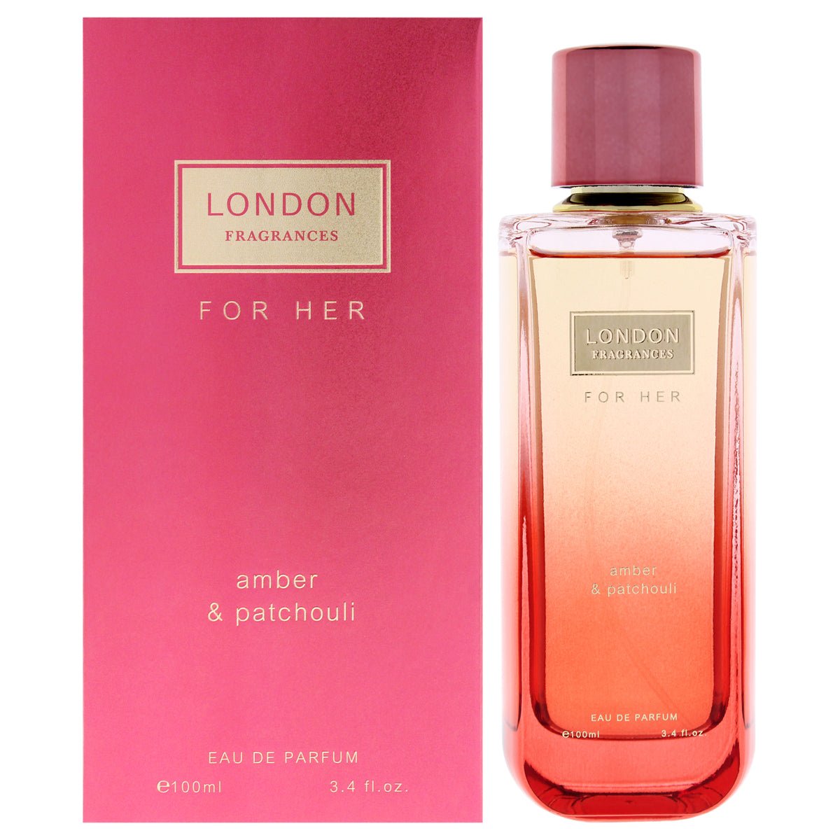 London Fragrances - Amber and Patchouli by Fine Perfumery for Women - 3.4 oz EDP Spray