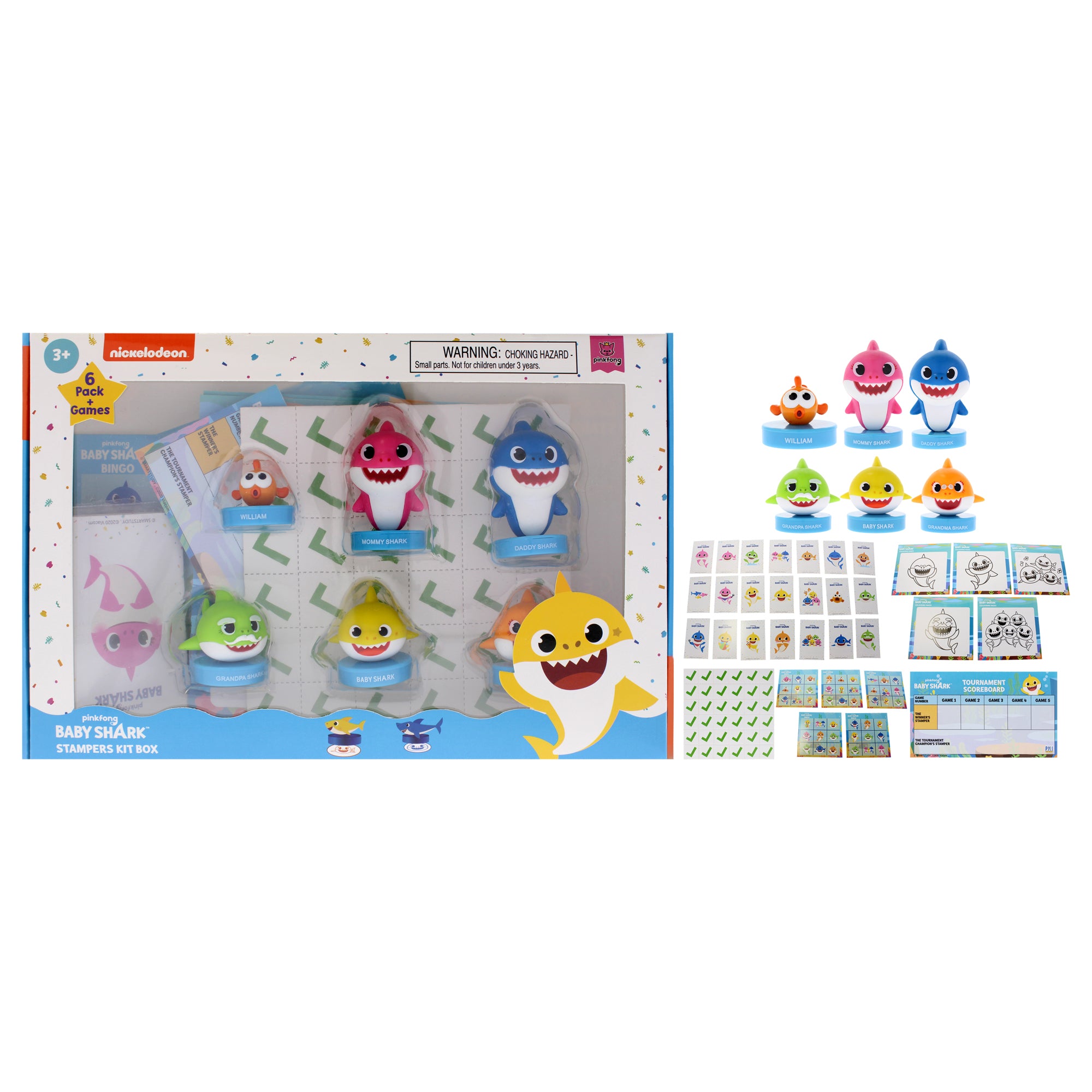 PinkFong Baby Shark Stampers Kit Box by PMI for Kids - 10 Pc Stampers
