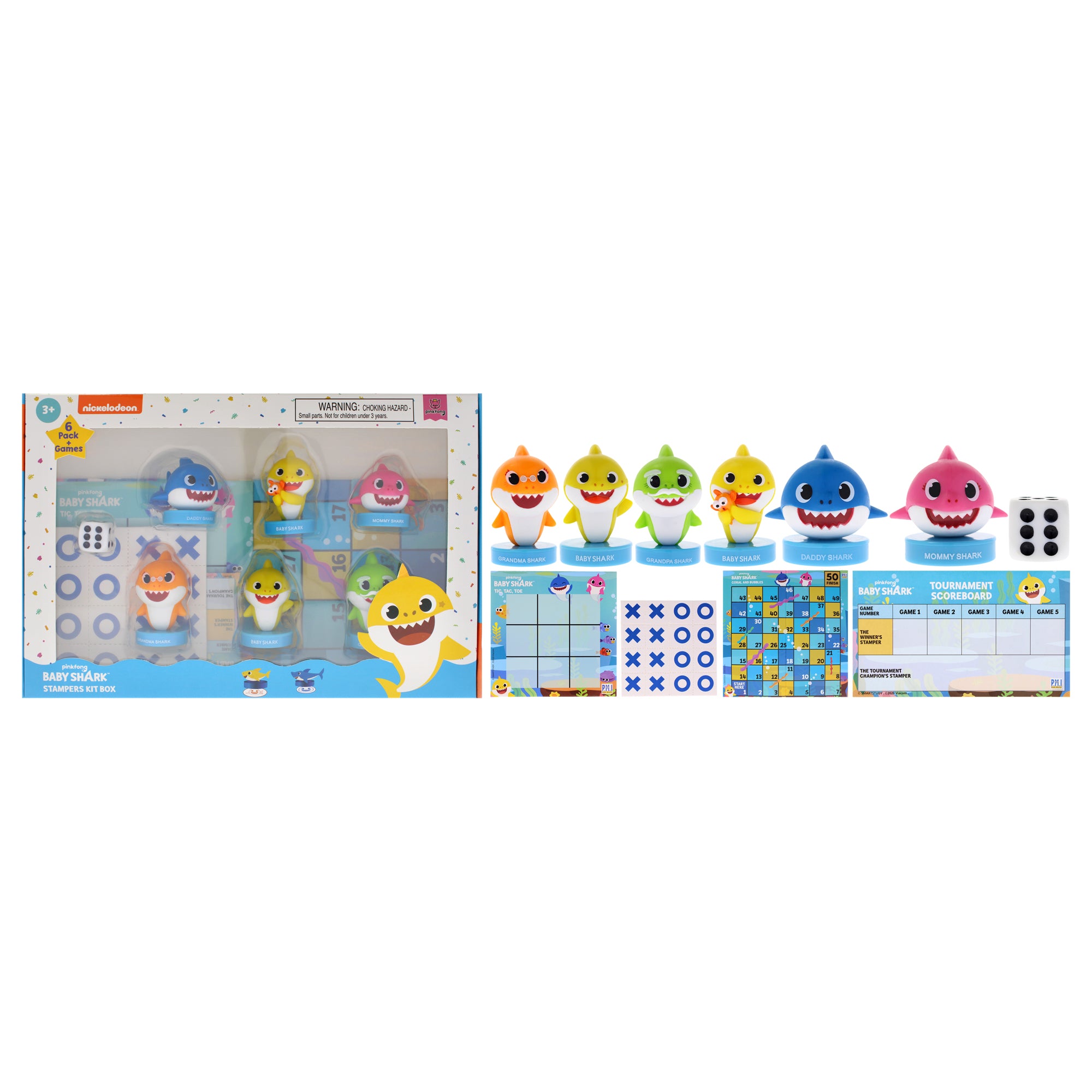 PinkFong Baby Shark Stampers Kit Box by PMI for Kids - 5 Pc Stampers