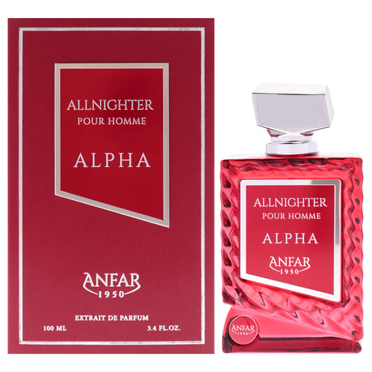 All Nighter - Alpha by Anfar for Men - 3.4 oz Extrait De Parfum Spray